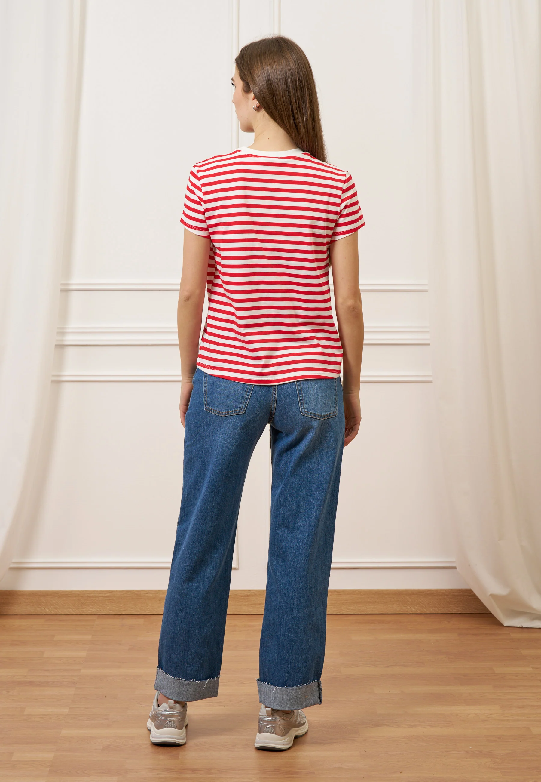 T-shirt a righe con cuore - BIANCO/ROSSO - Image 5