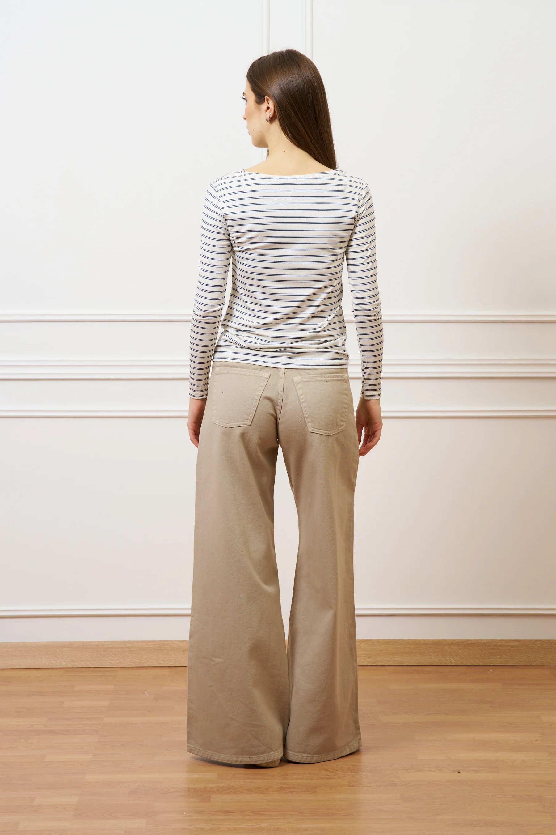 T-shirt a righe con maniche lunghe - AVORIO/AVIO - Image 4