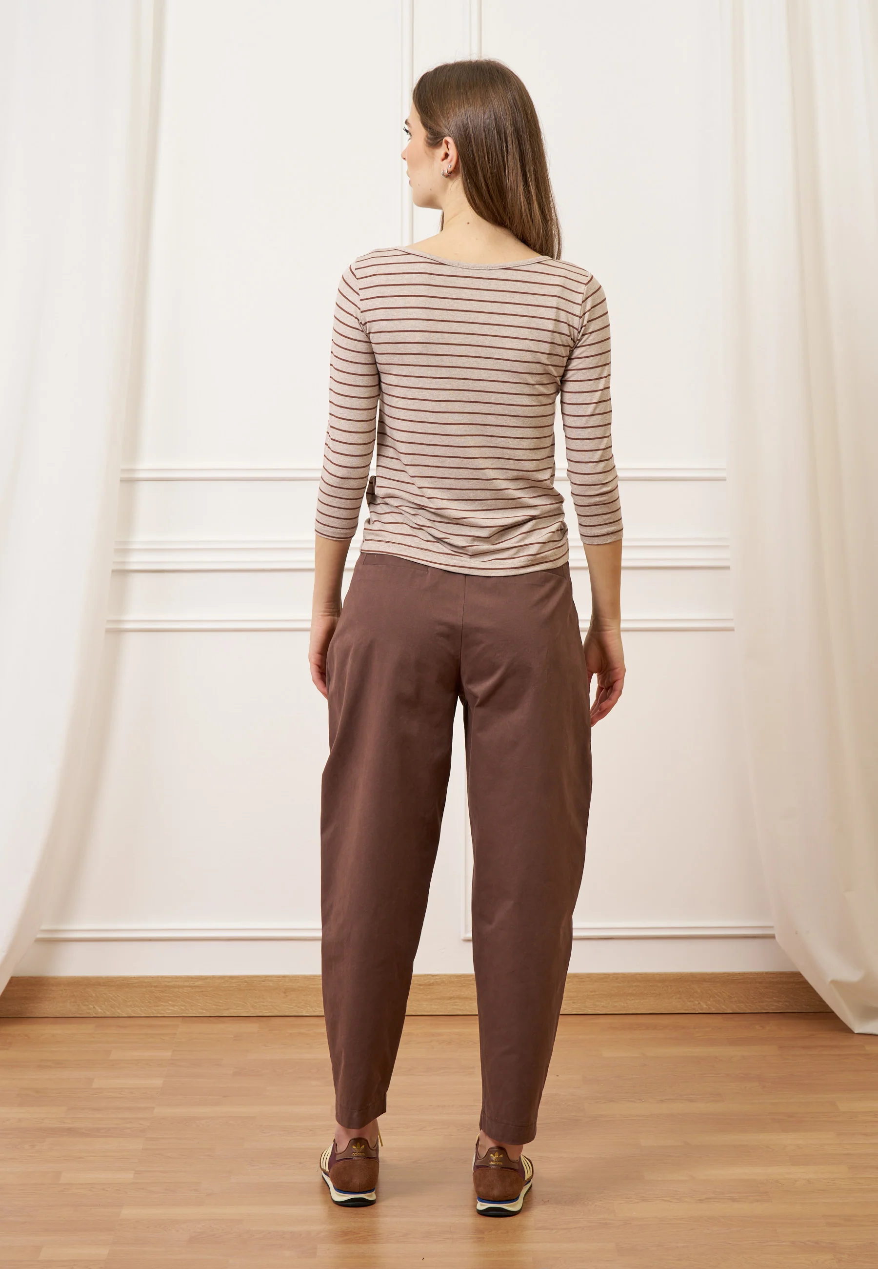 T-shirt a righe melange - MARRONE/BEIGE - Image 4