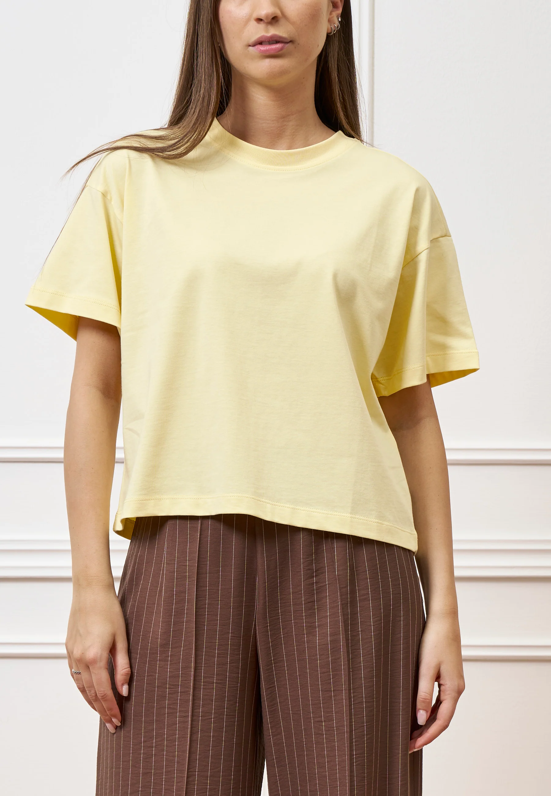 T-shirt basica tinta unita - GIALLO - Image 3
