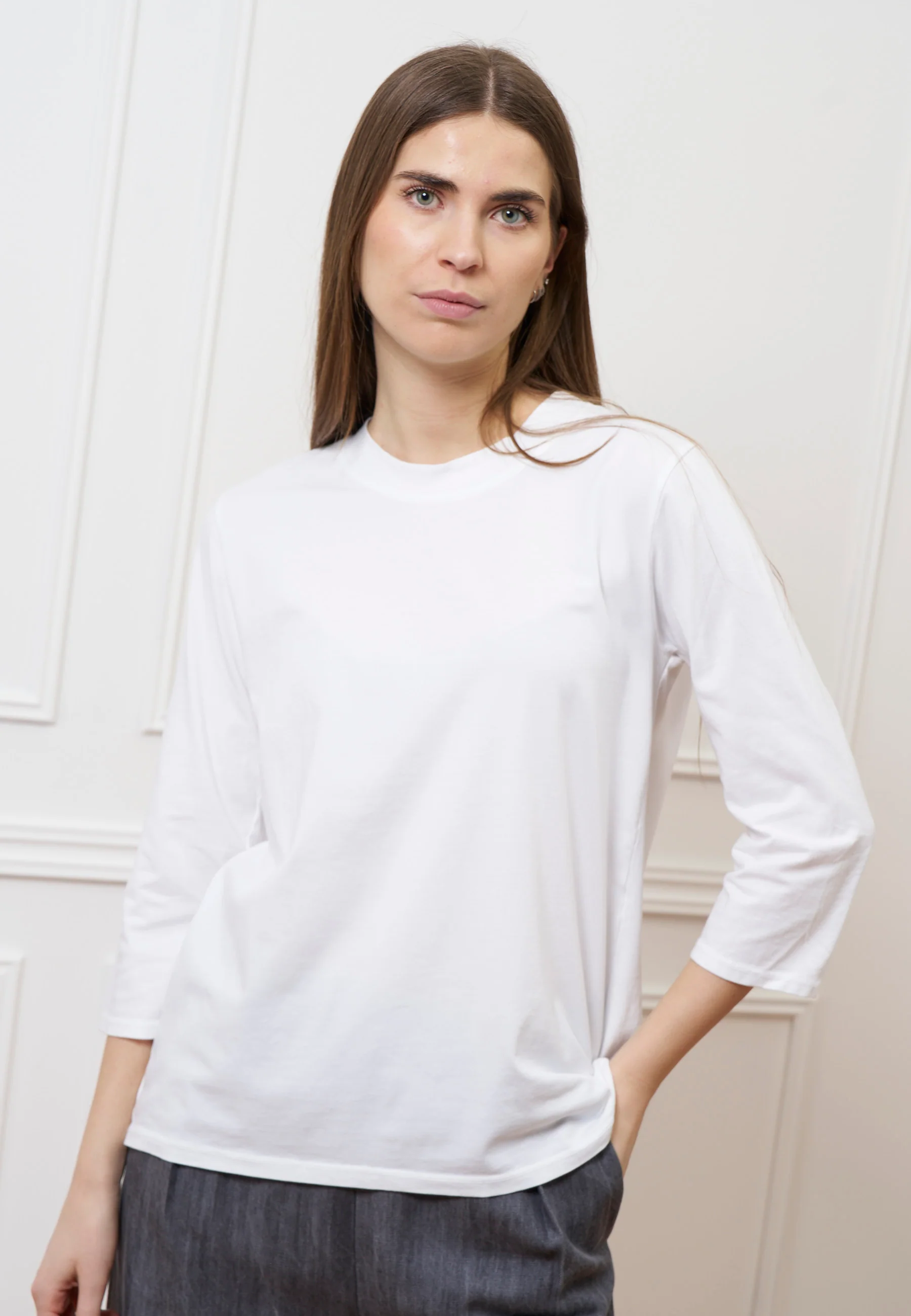 T-shirt con faldone sul retro - BIANCO - Image 5