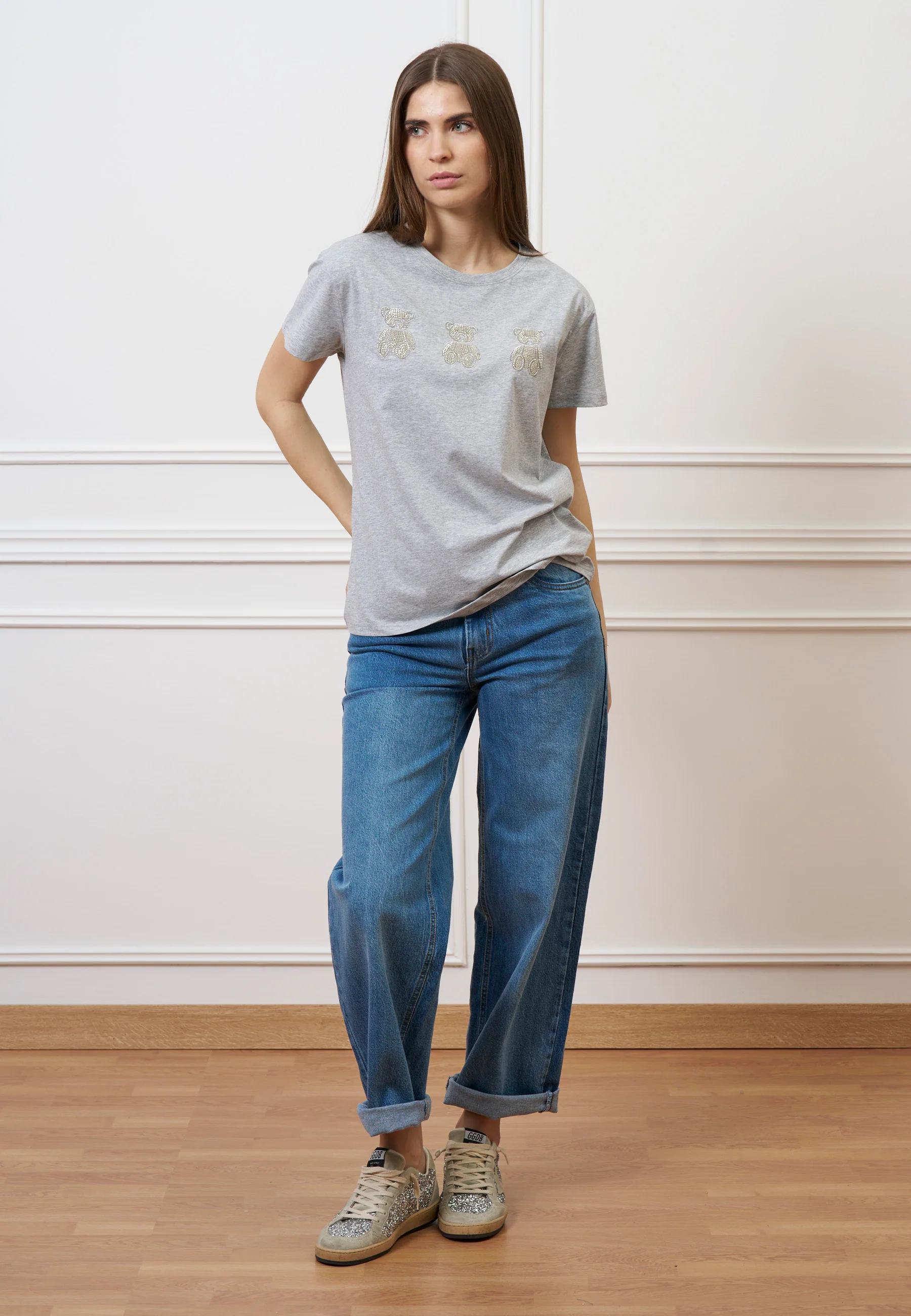 T-shirt con orsetti perline - GRIGIO MEDIO - Image 2