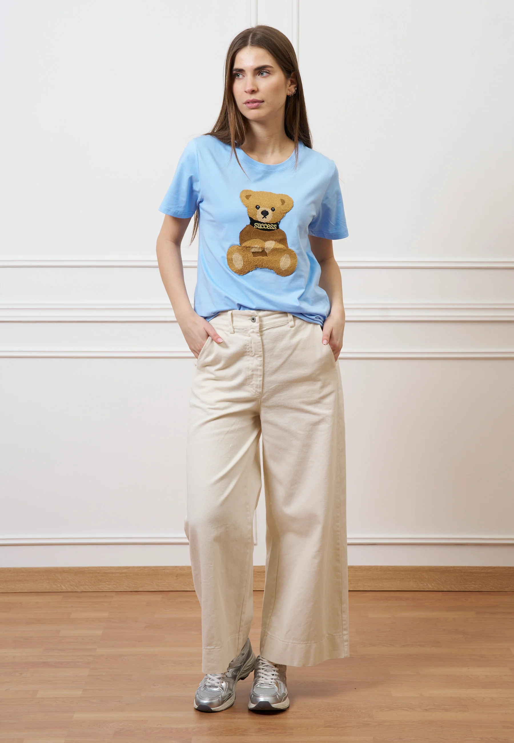 T-shirt con orsetto peluche - AZZURRO - Image 2