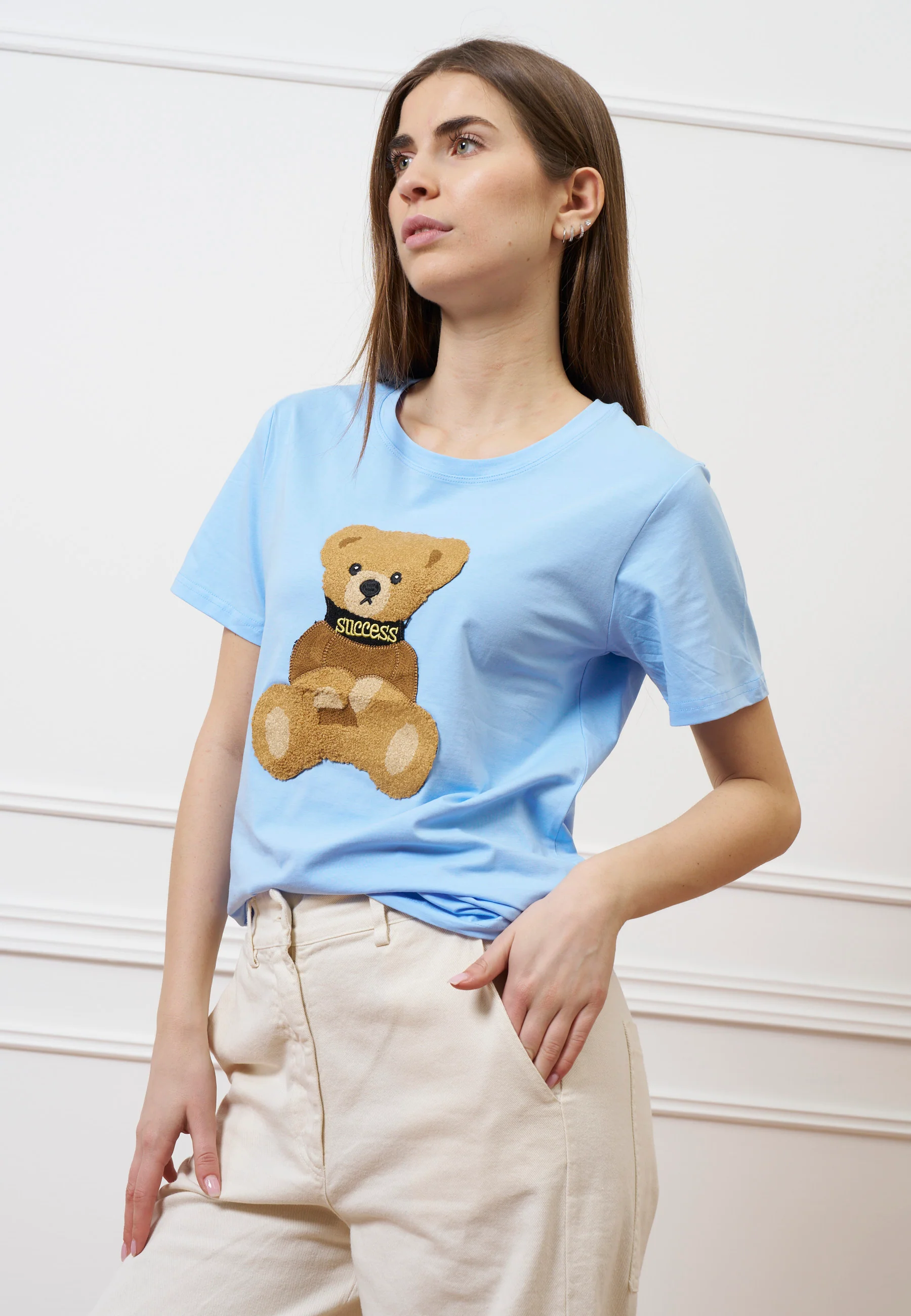 T-shirt con orsetto peluche - AZZURRO - Image 3