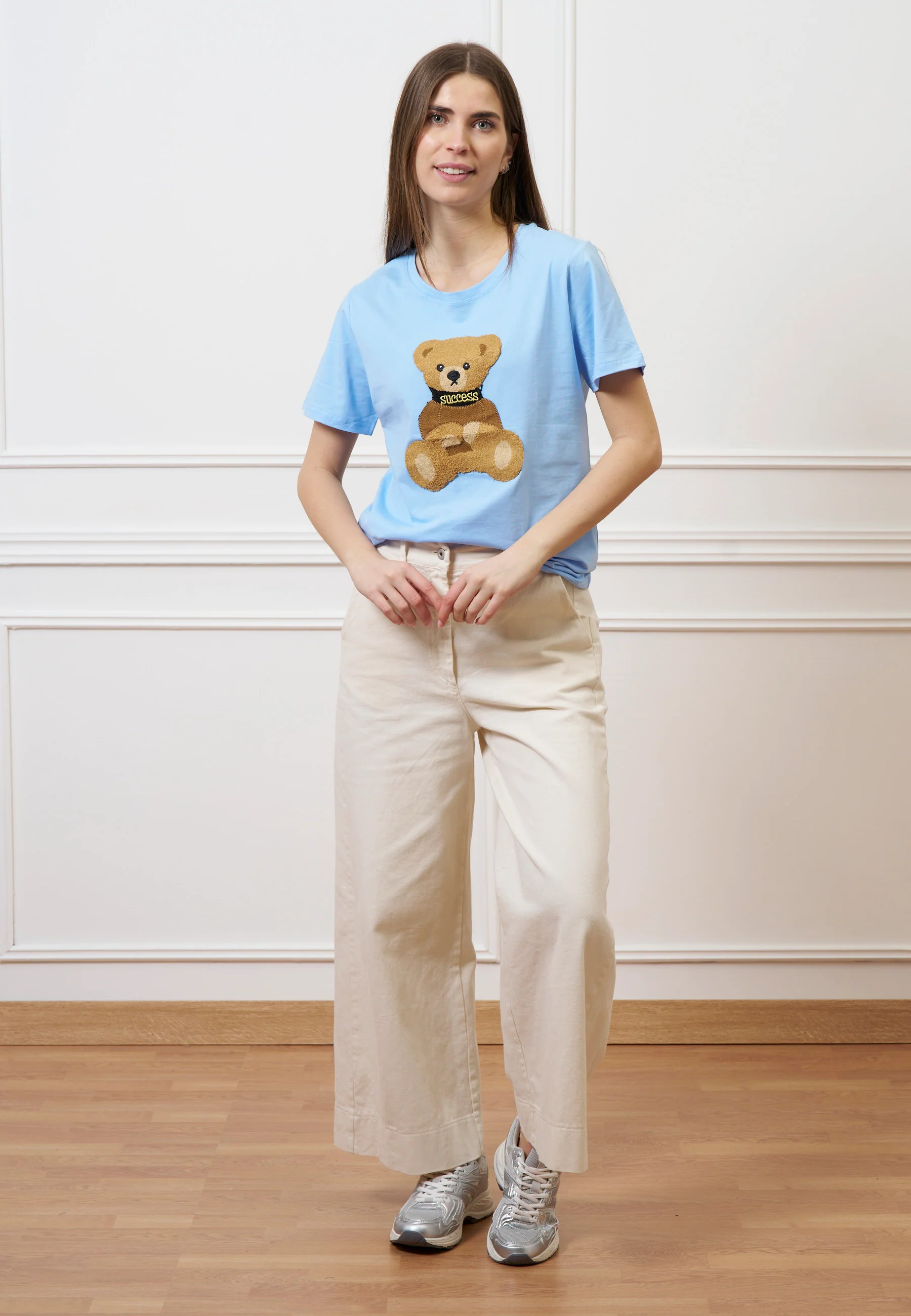T-shirt con orsetto peluche - AZZURRO - Image 4