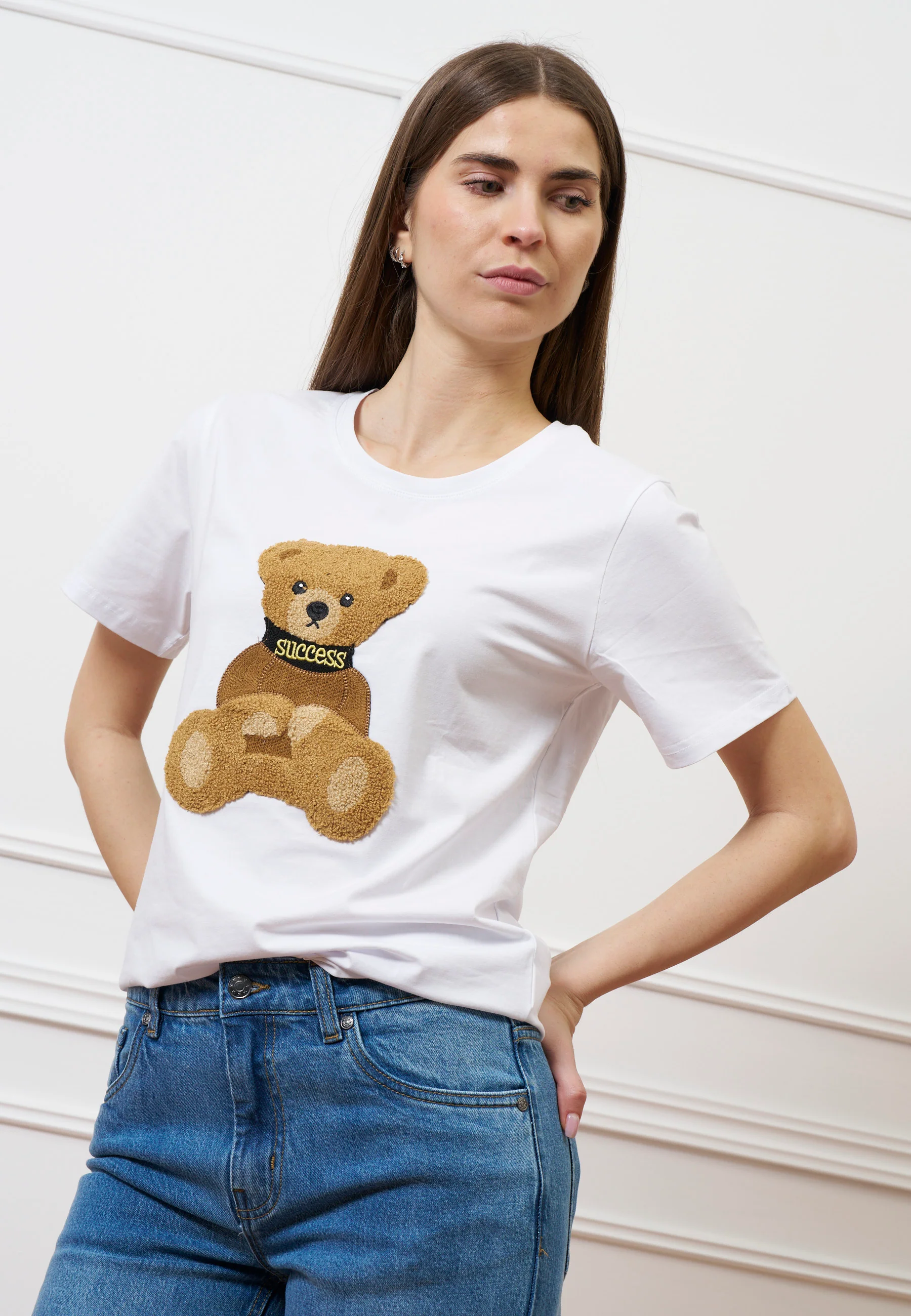 T-shirt con orsetto peluche - BIANCO - Image 3