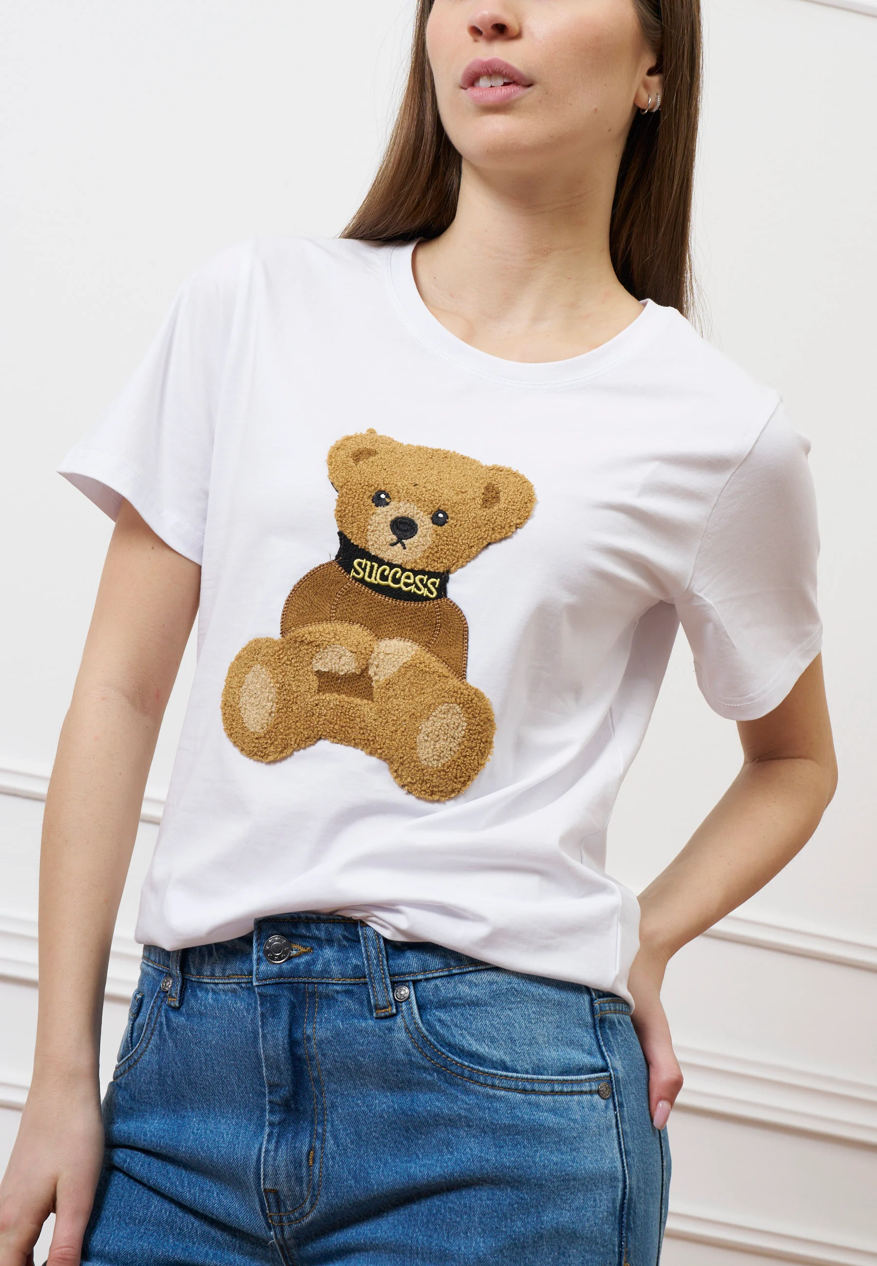 T-shirt con orsetto peluche - BIANCO - Image 4