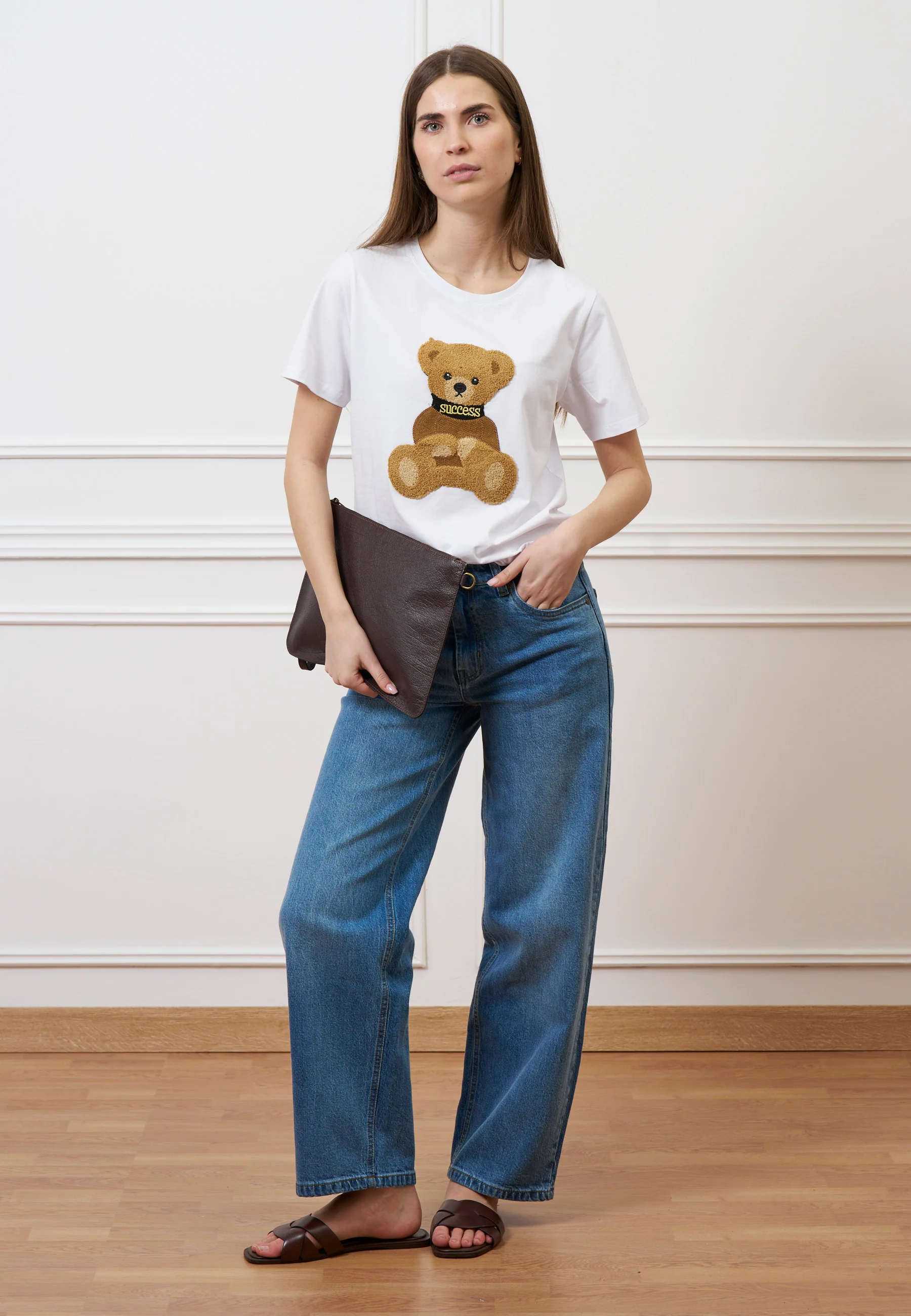T-shirt con orsetto peluche - BIANCO - Image 5