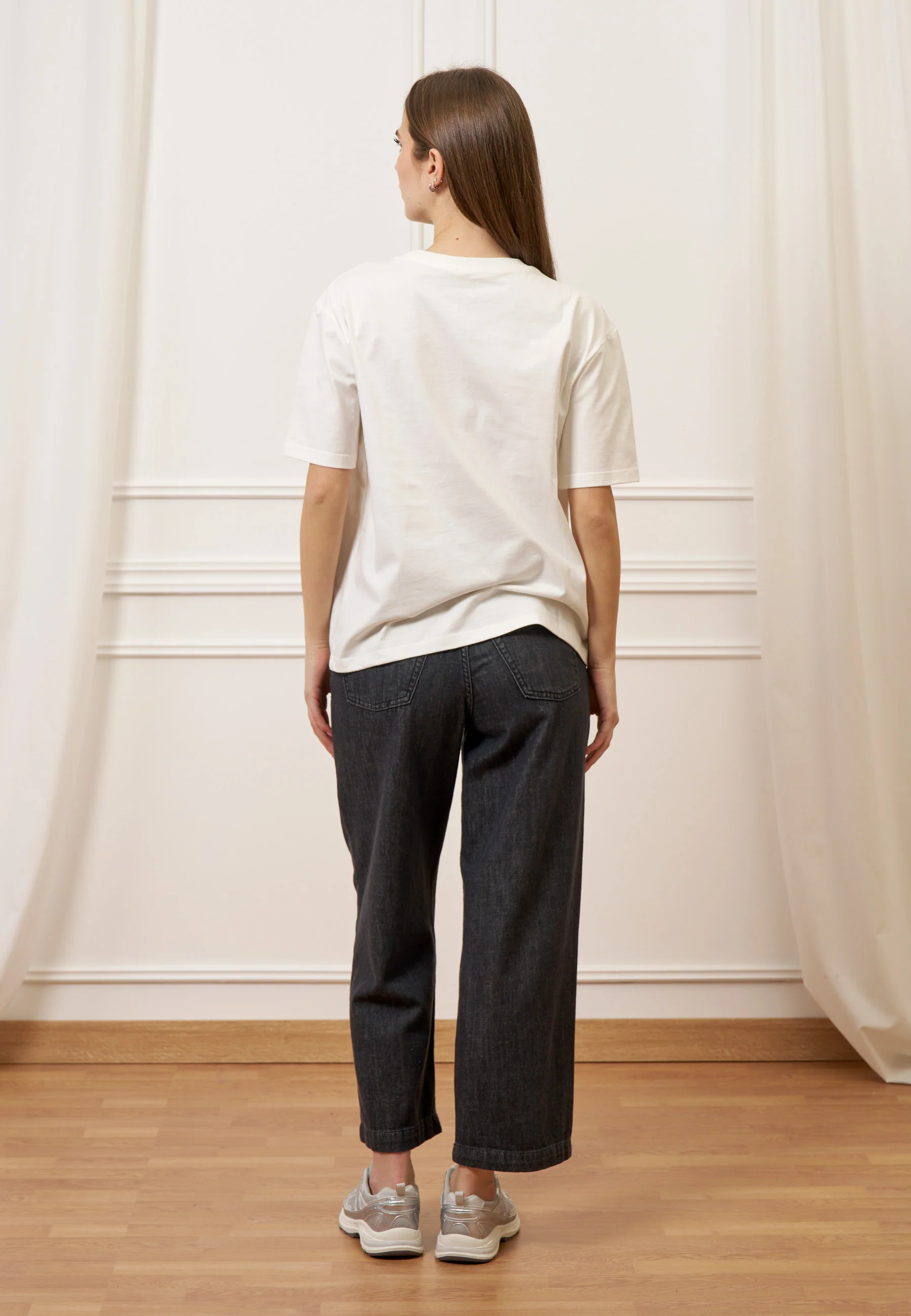 T-shirt con stampa bambina corona - AVORIO - Image 5