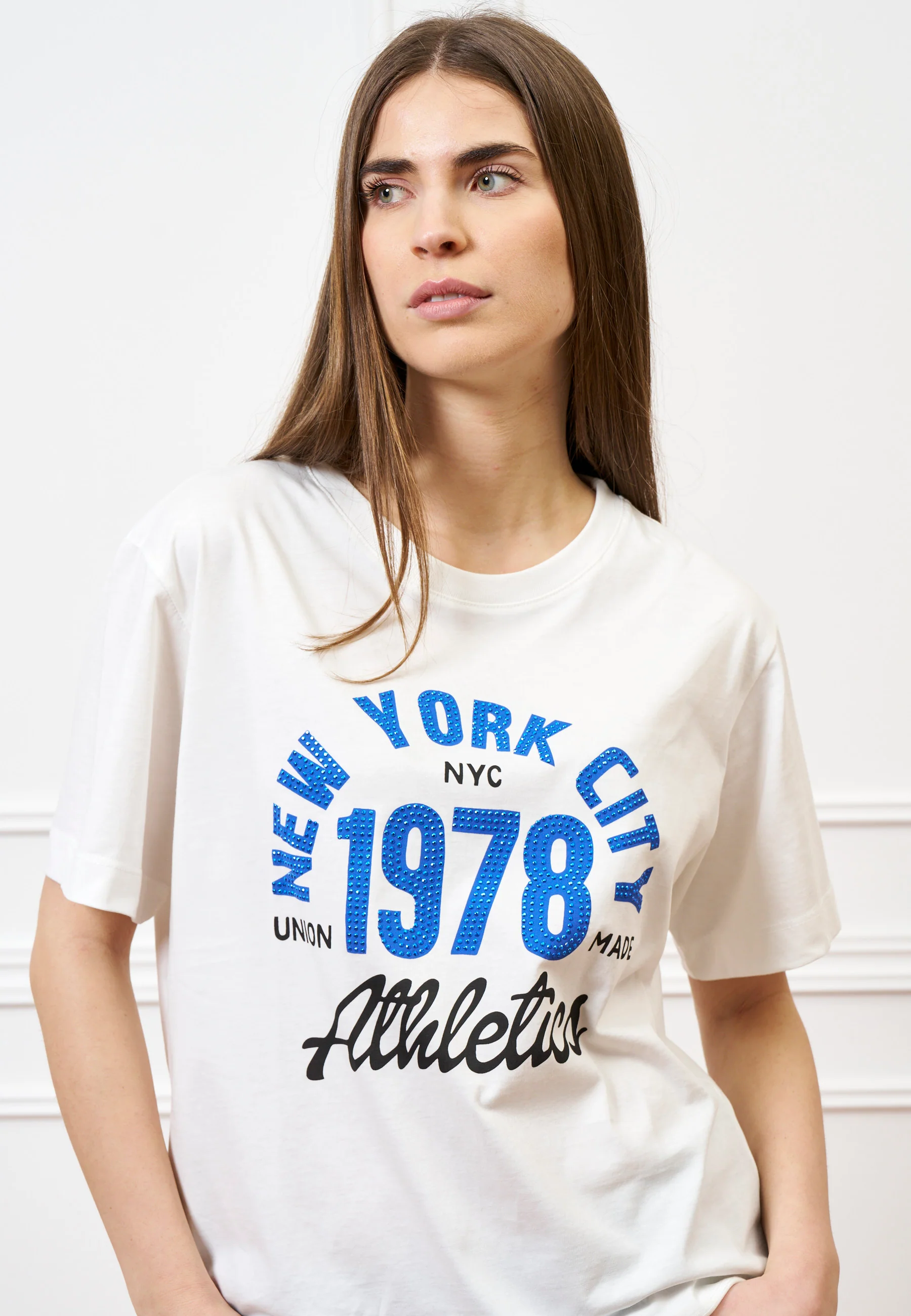 T-shirt con stampa e applicazioni - BIANCO