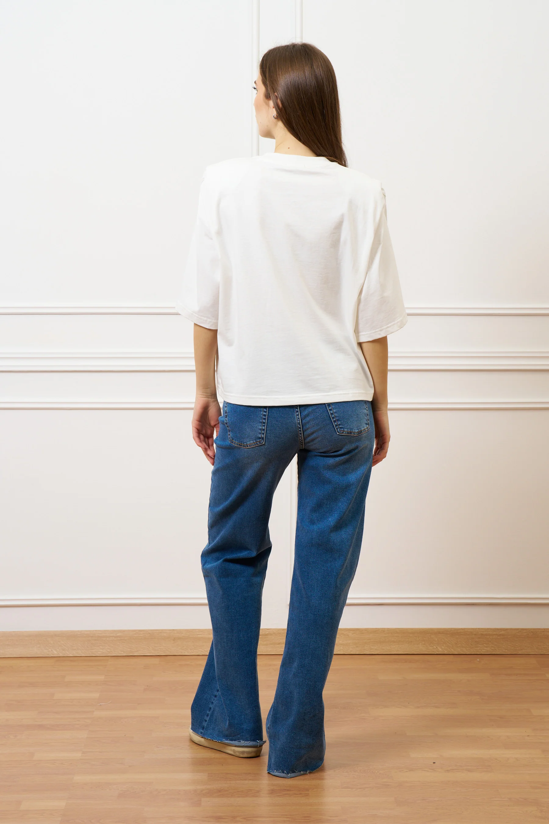 T-shirt con stampa e spalline - AVORIO - Image 4