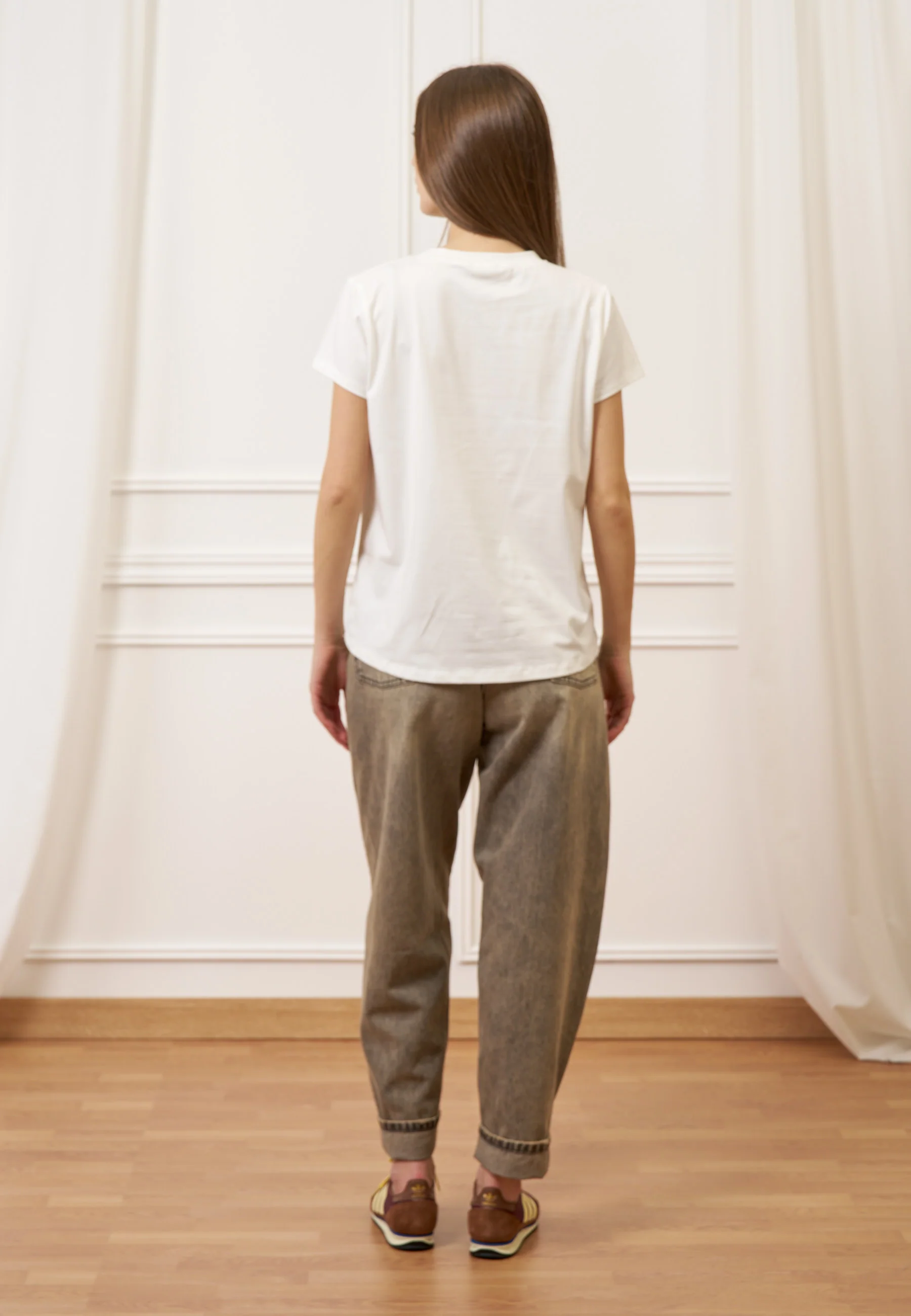 T-shirt con stampa fiore - AVORIO - Image 5