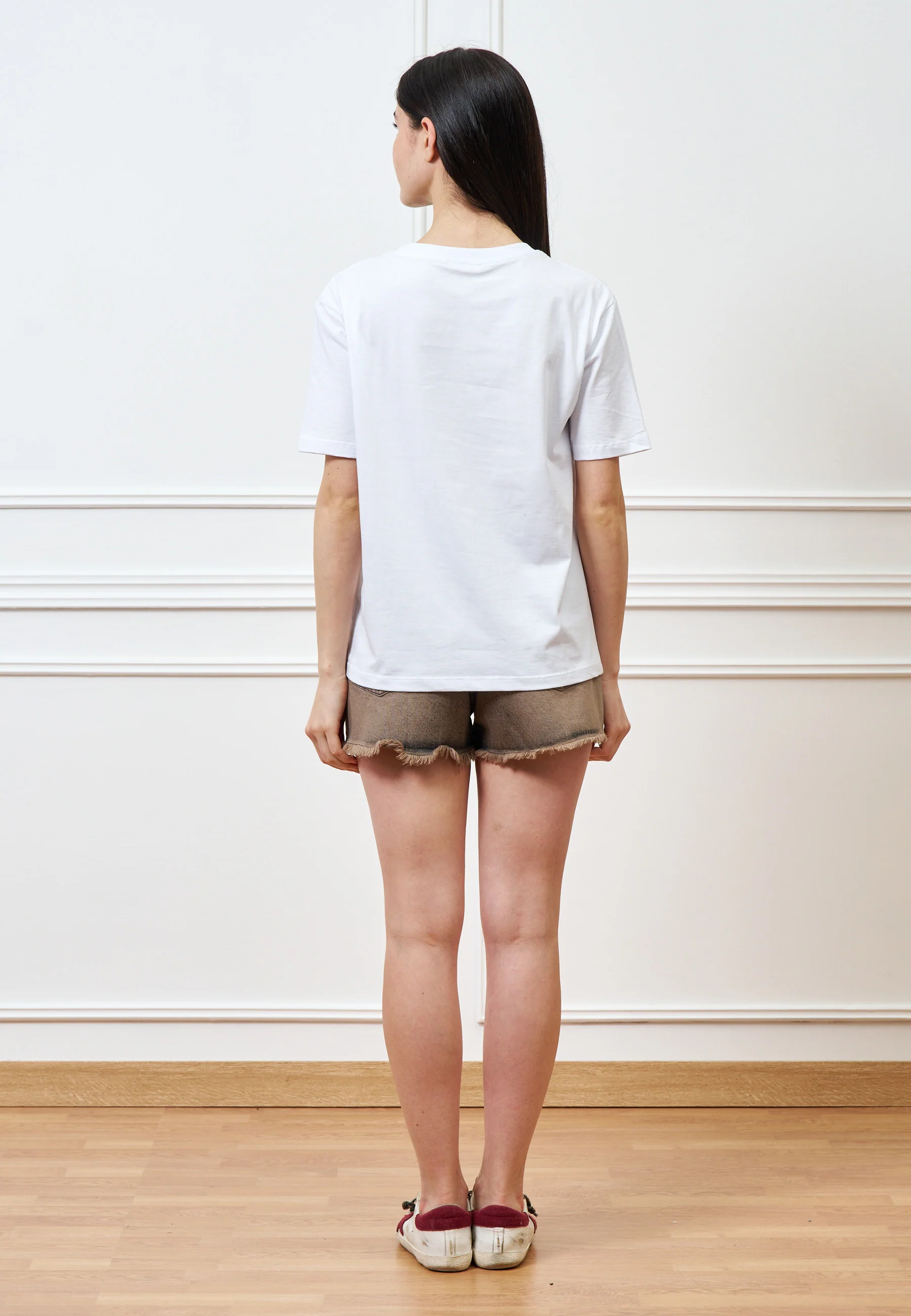 T-shirt con taschino bordo in pizzo - BIANCO - Image 6