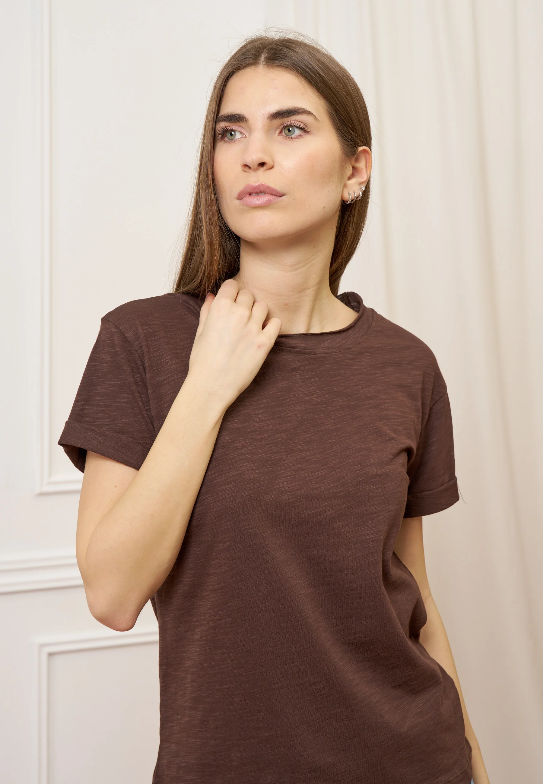 T-shirt fiammata basica - MARRONE - Image 2