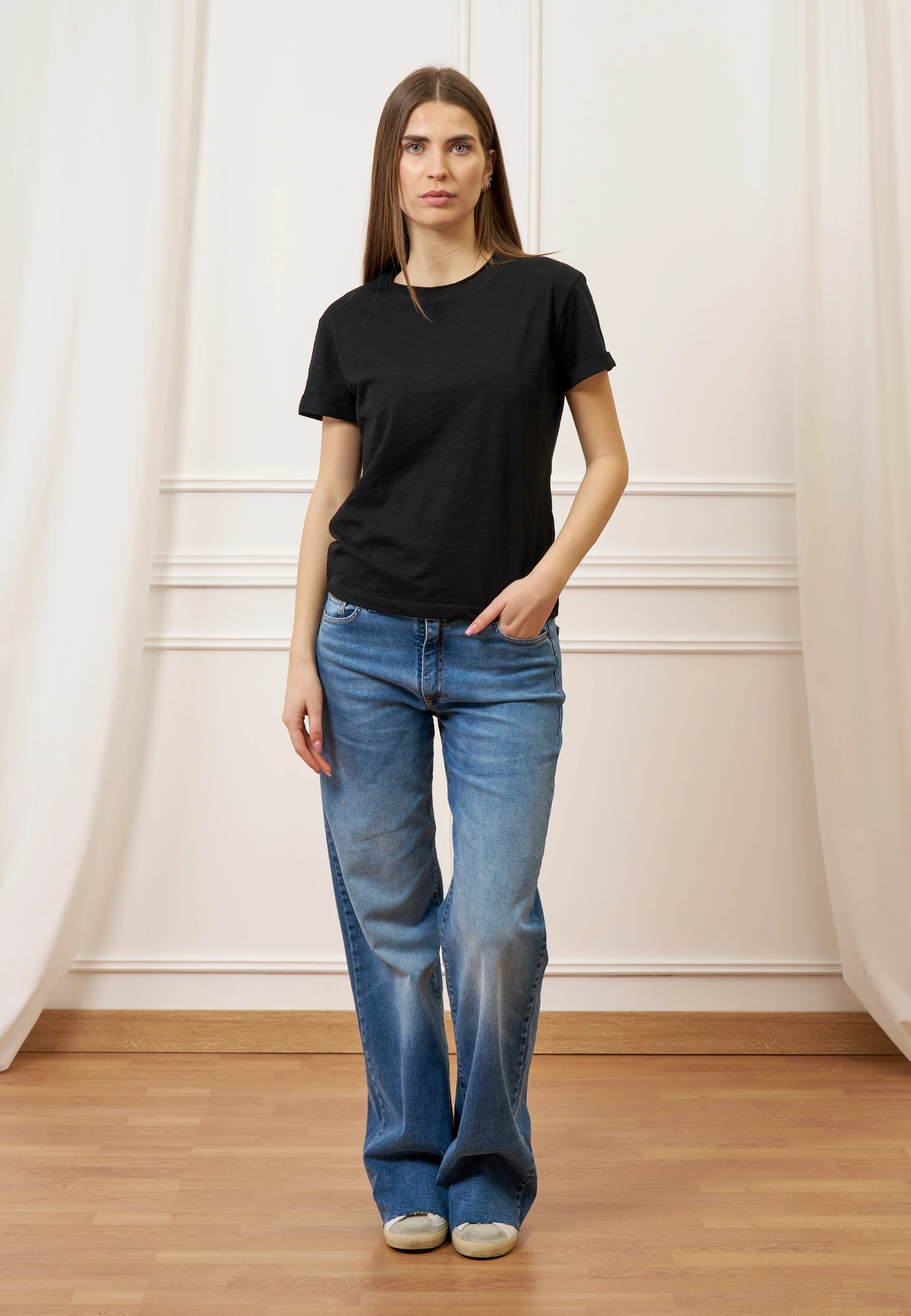 T-shirt fiammata basica - NERO - Image 3