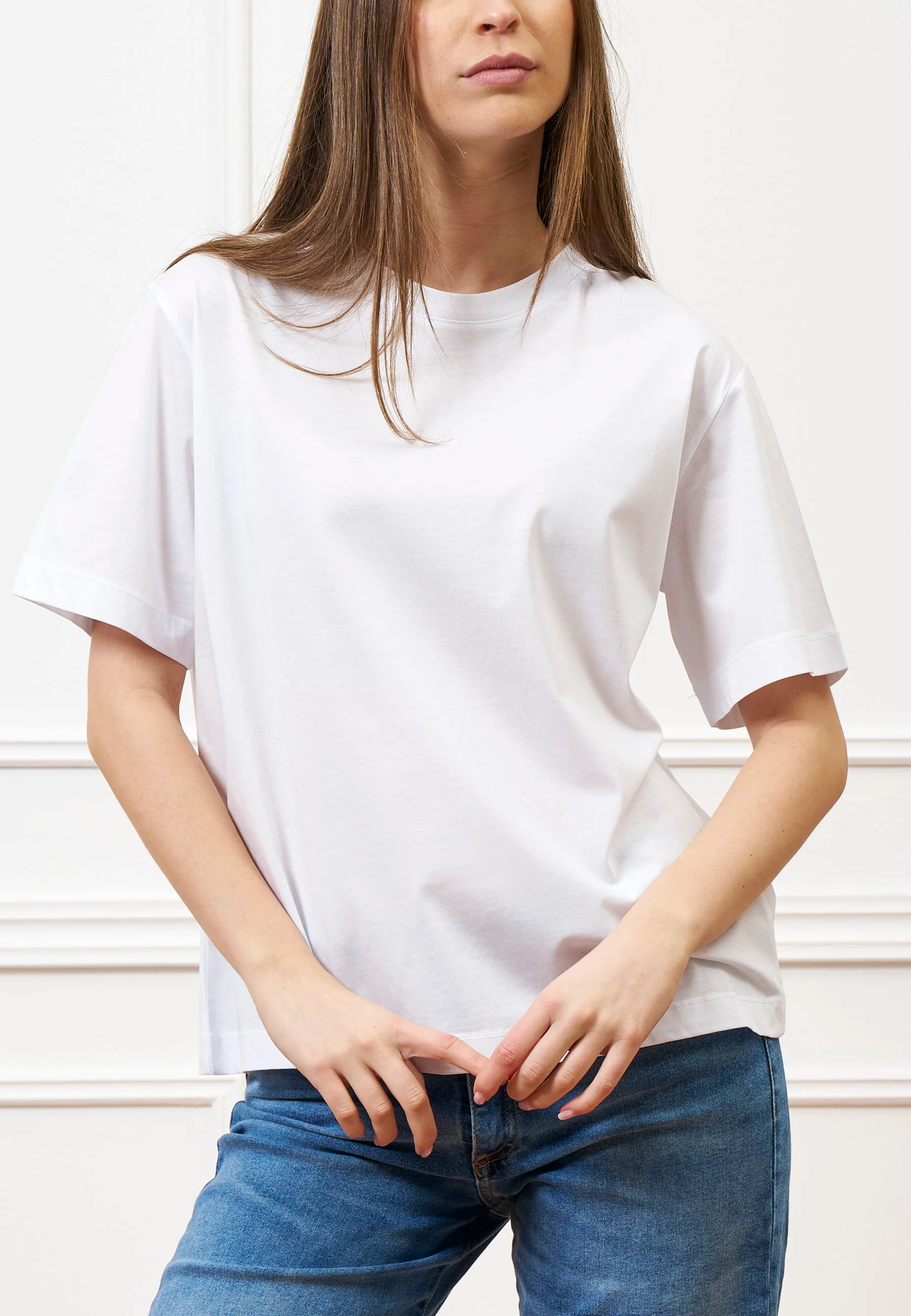 T-shirt in cotone mercerizzato - BIANCO