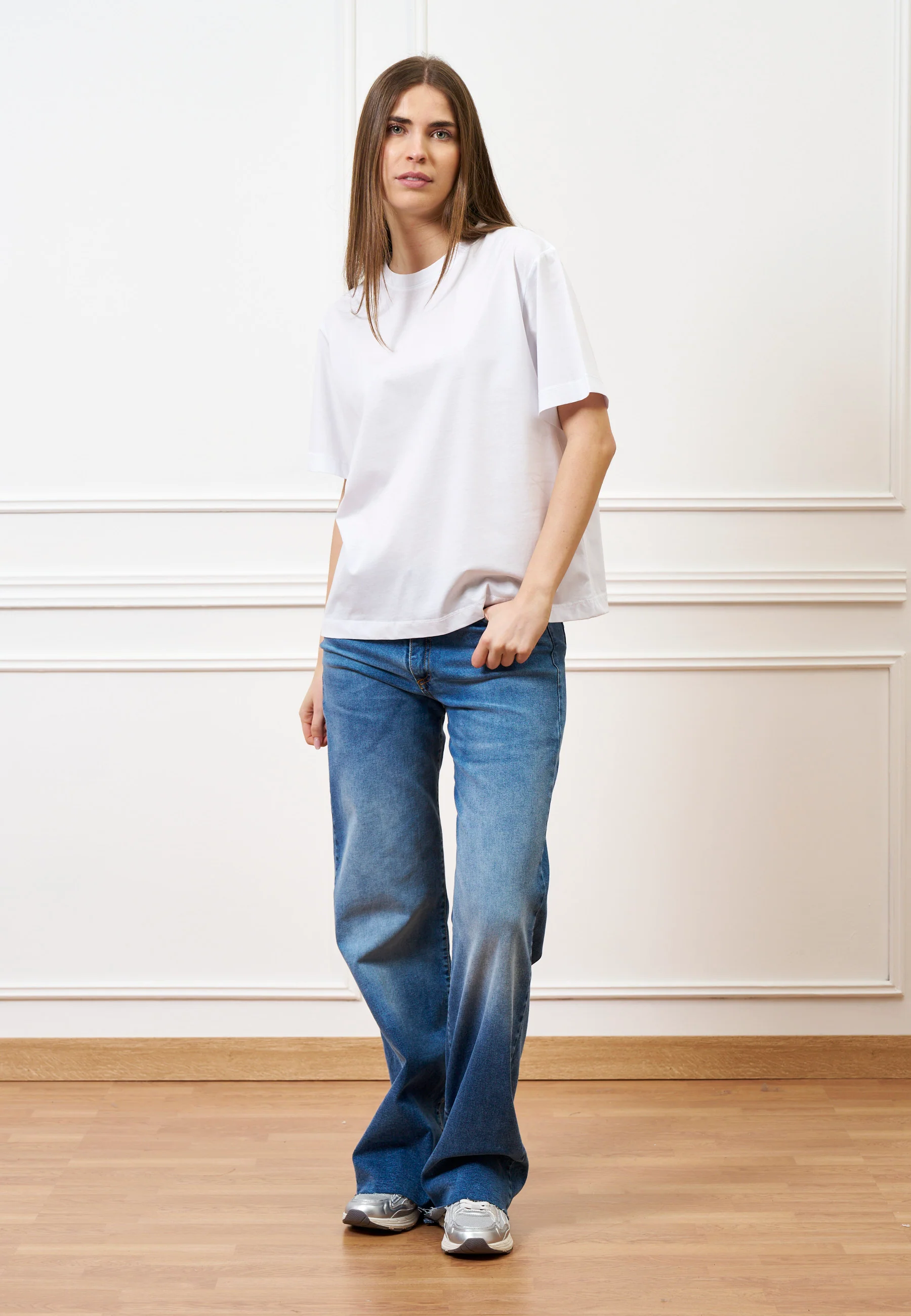T-shirt in cotone mercerizzato - BIANCO - Image 2
