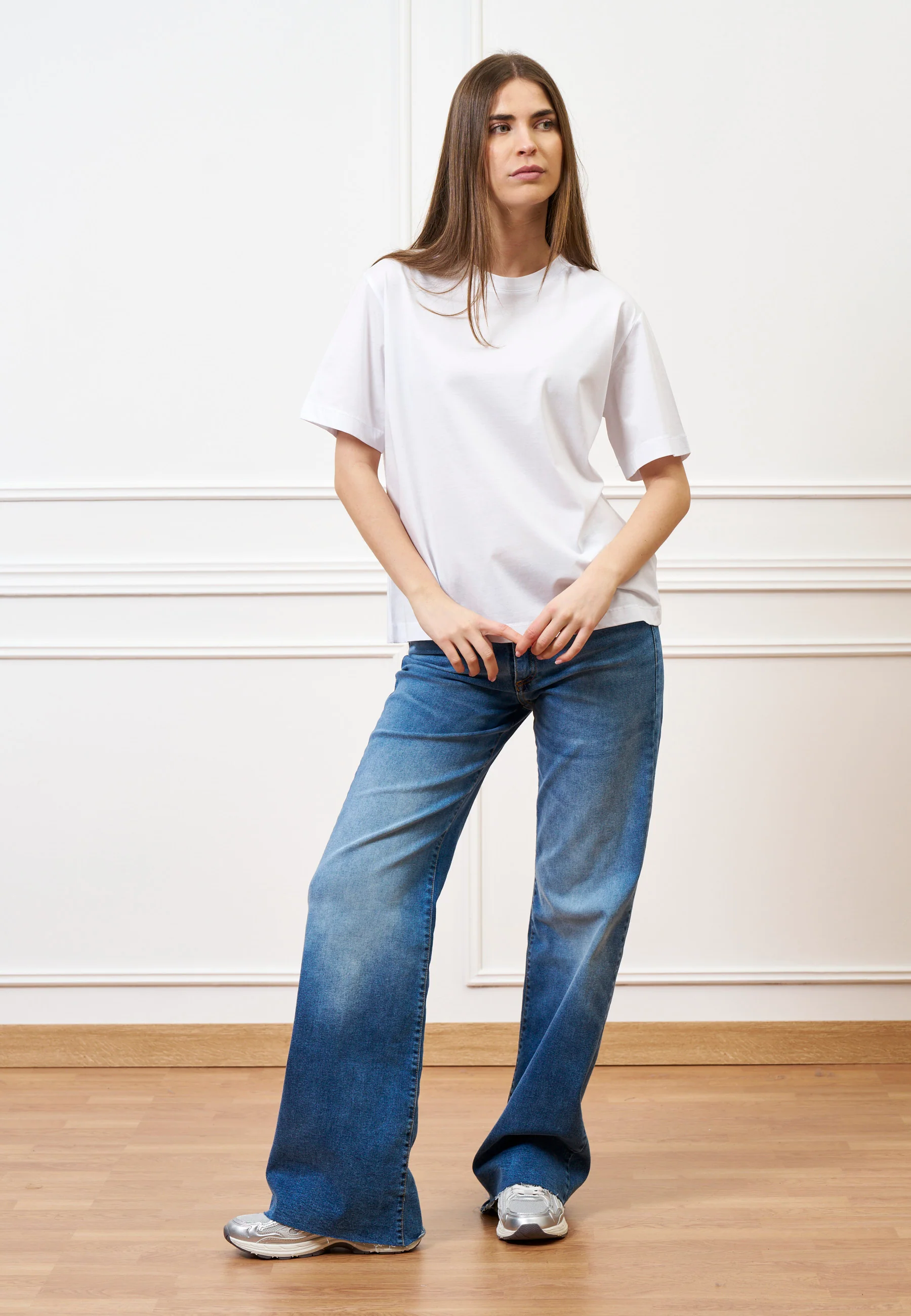 T-shirt in cotone mercerizzato - BIANCO - Image 4