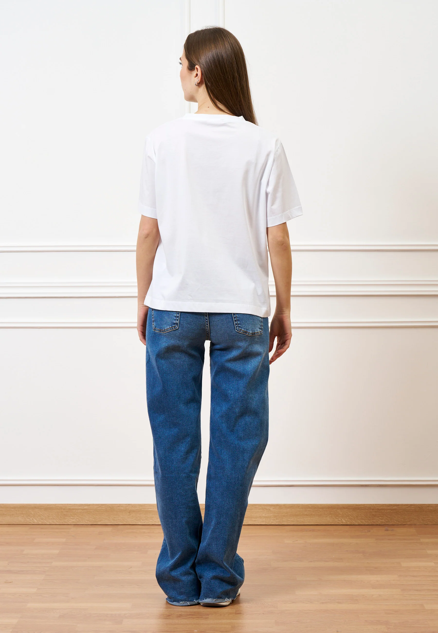 T-shirt in cotone mercerizzato - BIANCO - Image 5