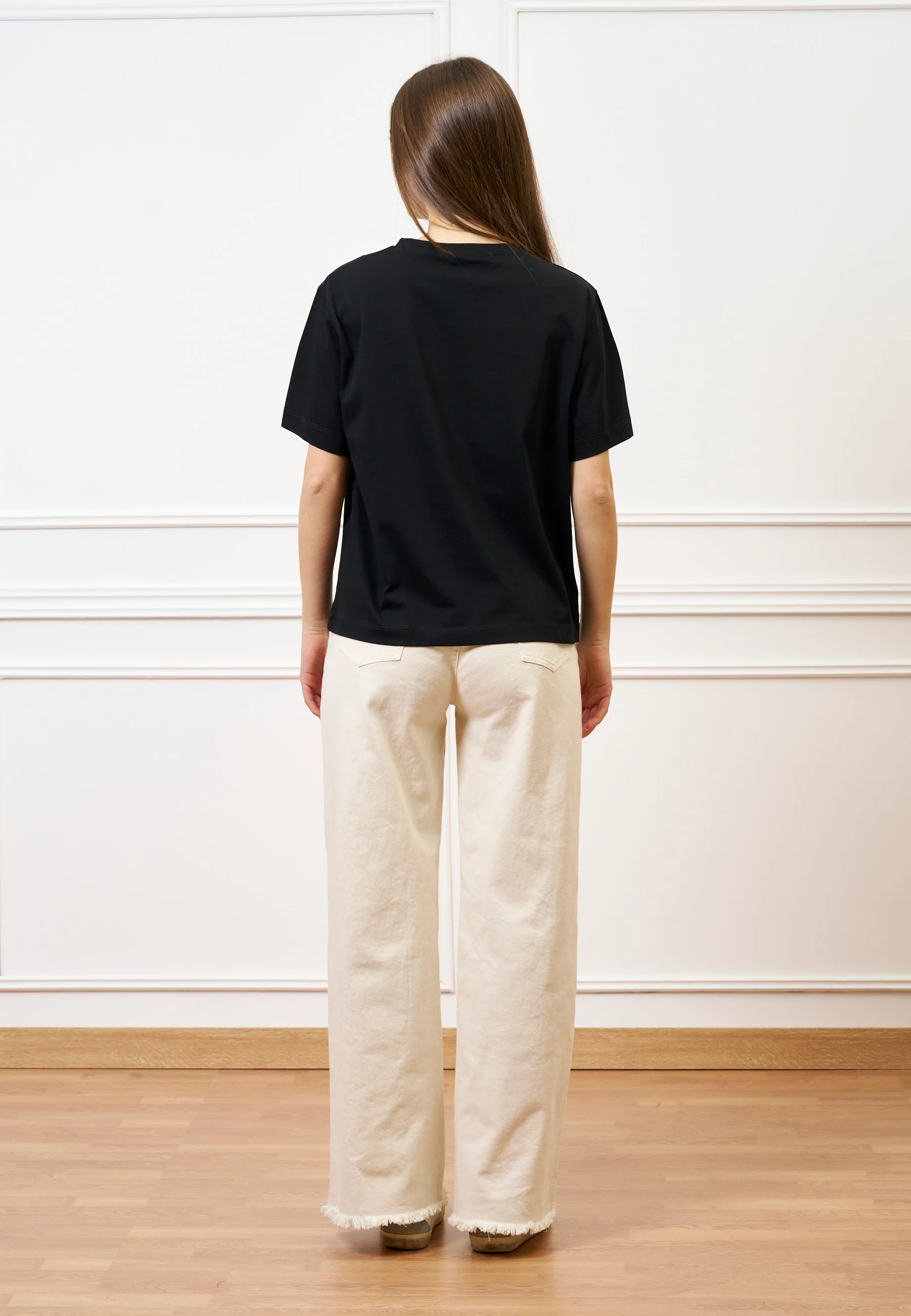 T-shirt in cotone mercerizzato - NERO - Image 5