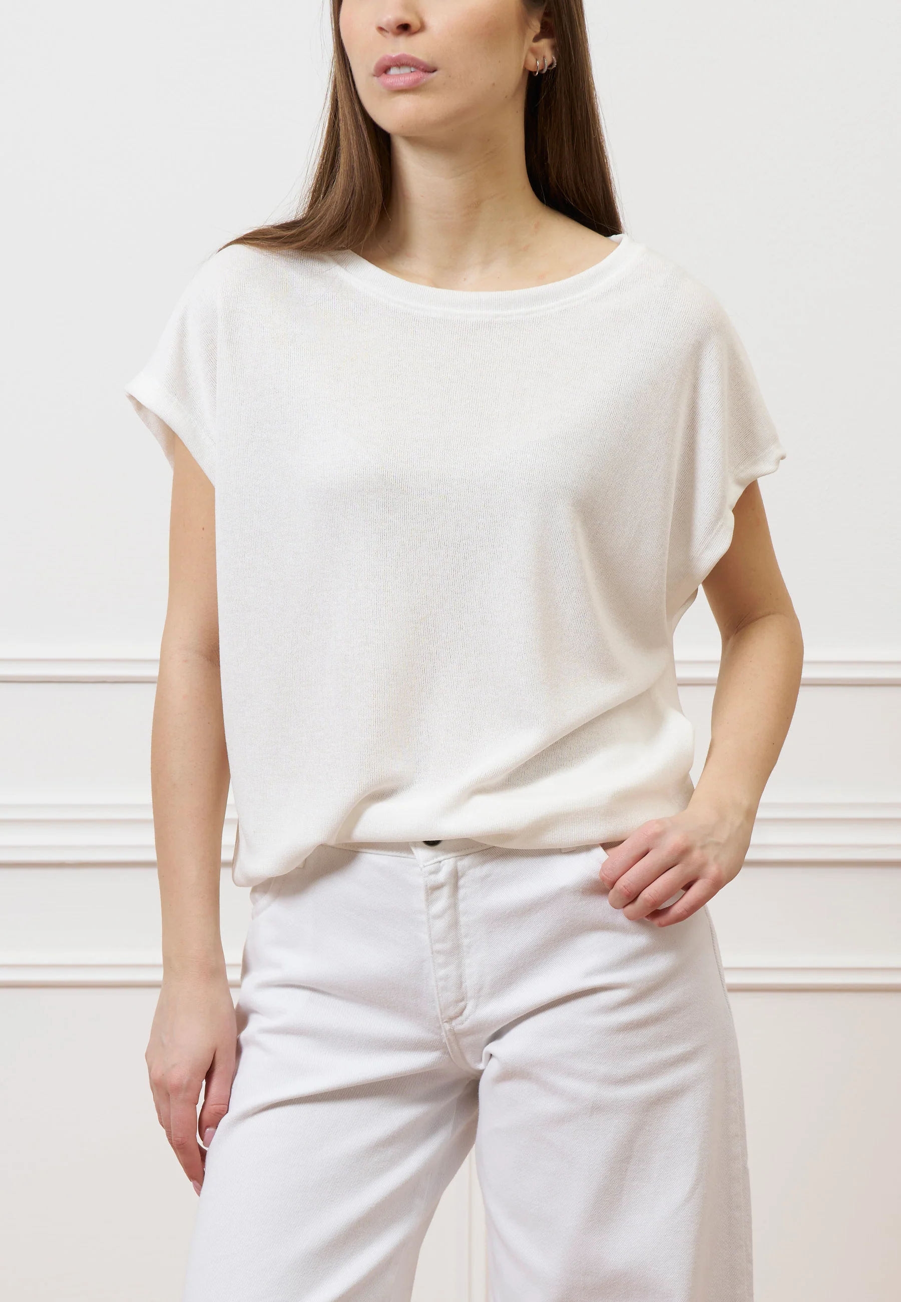 T-shirt over manica kimono - AVORIO - Image 4