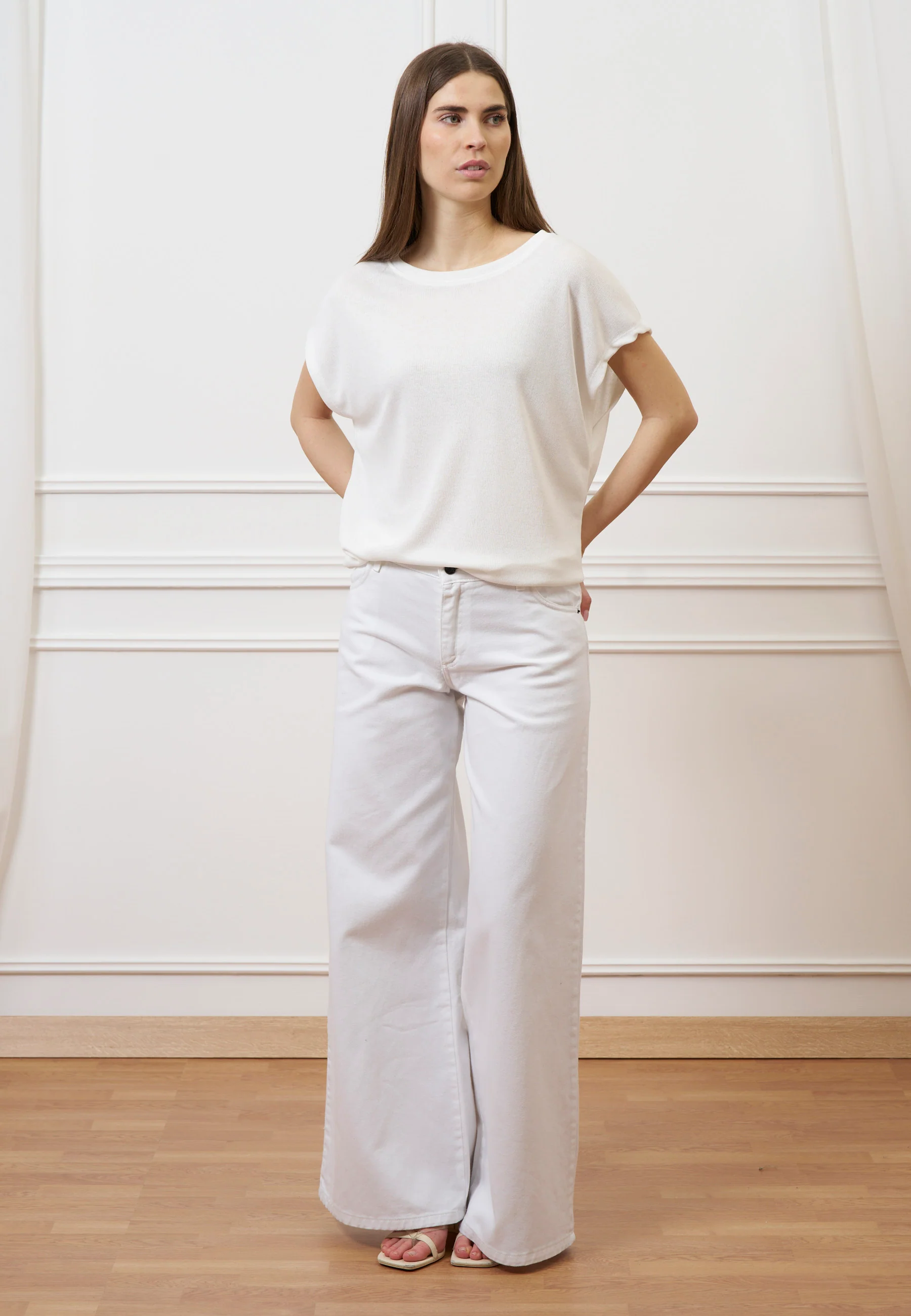 T-shirt over manica kimono - AVORIO - Image 5
