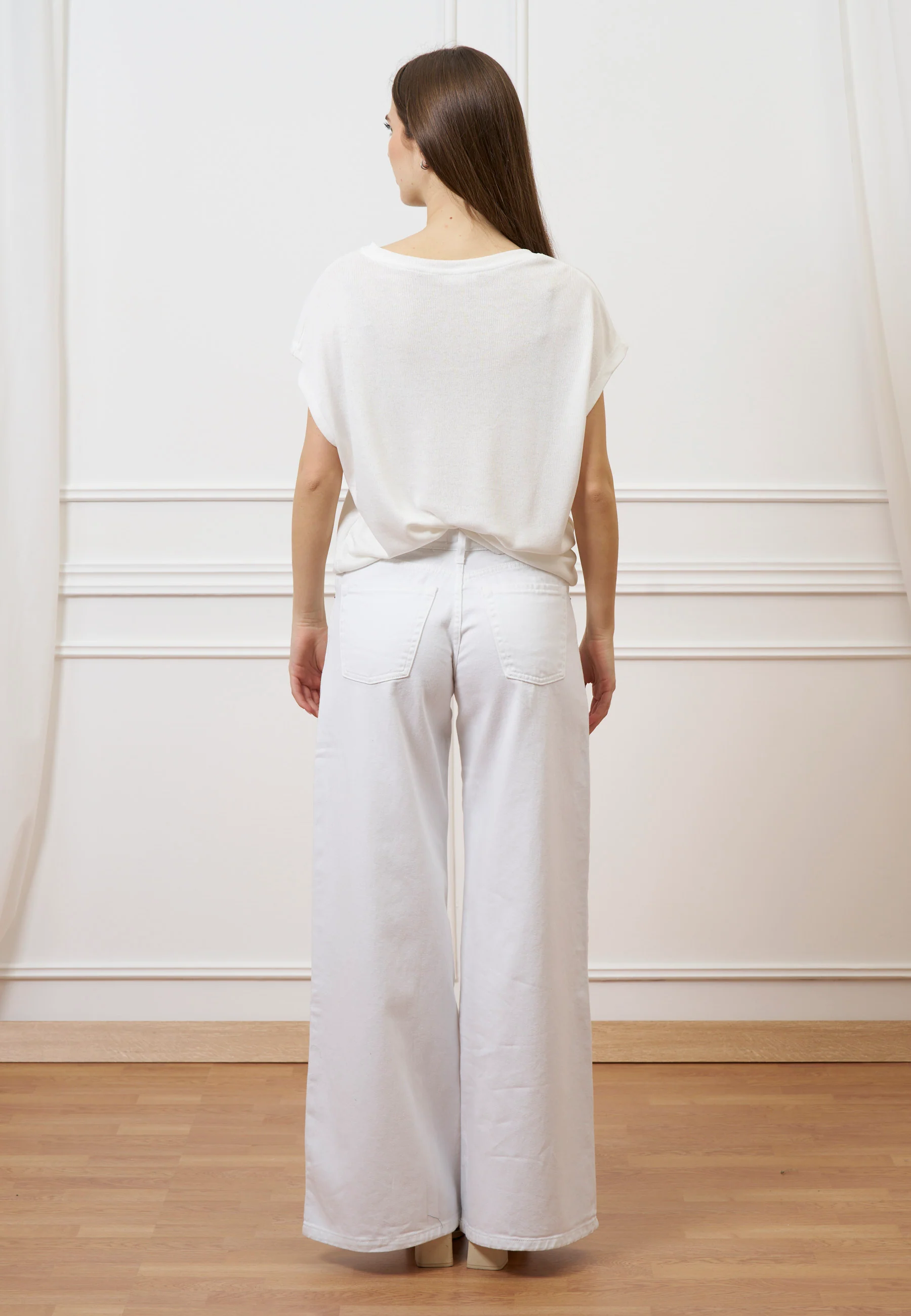 T-shirt over manica kimono - AVORIO - Image 6