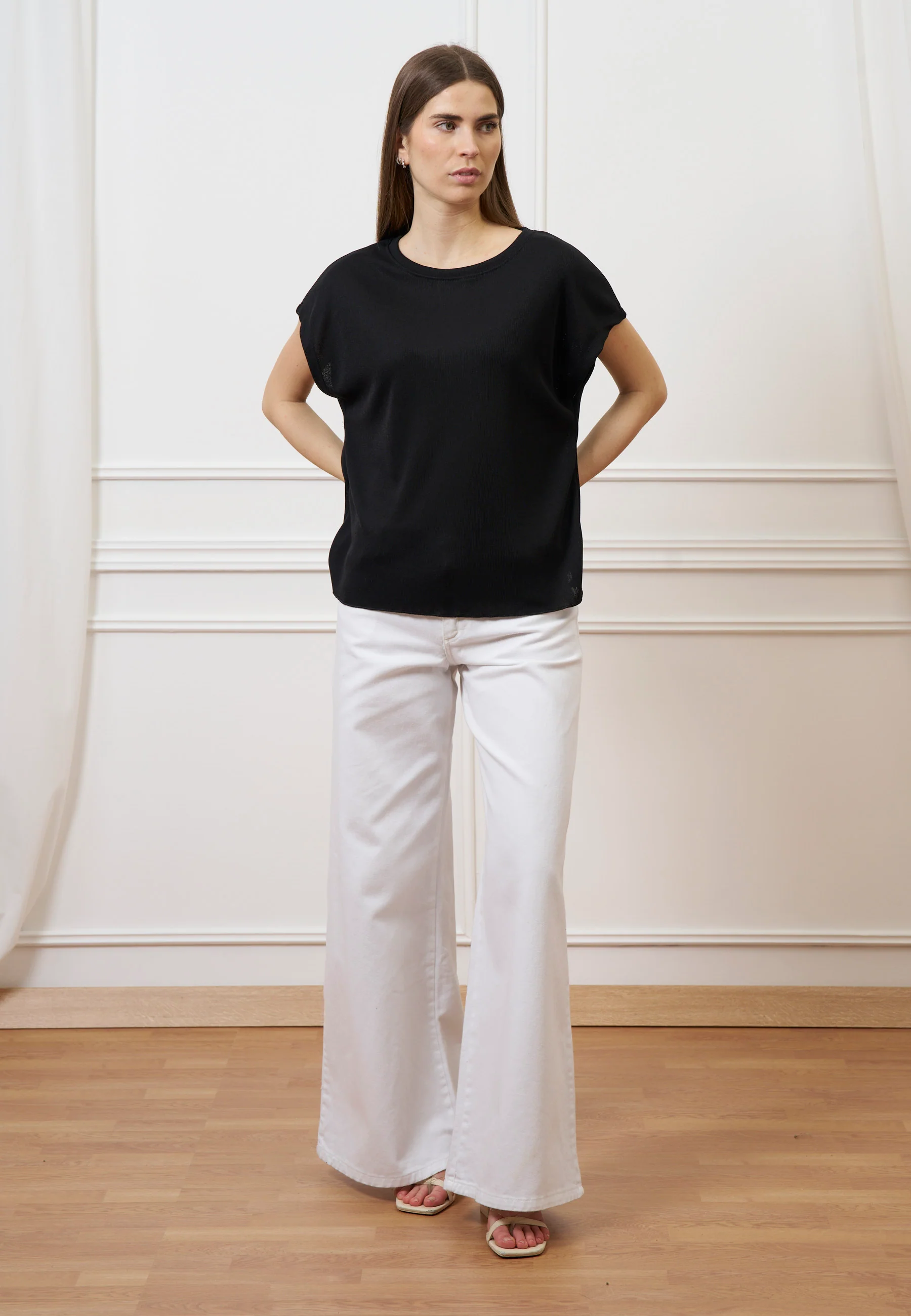 T-shirt over manica kimono - NERO - Image 2