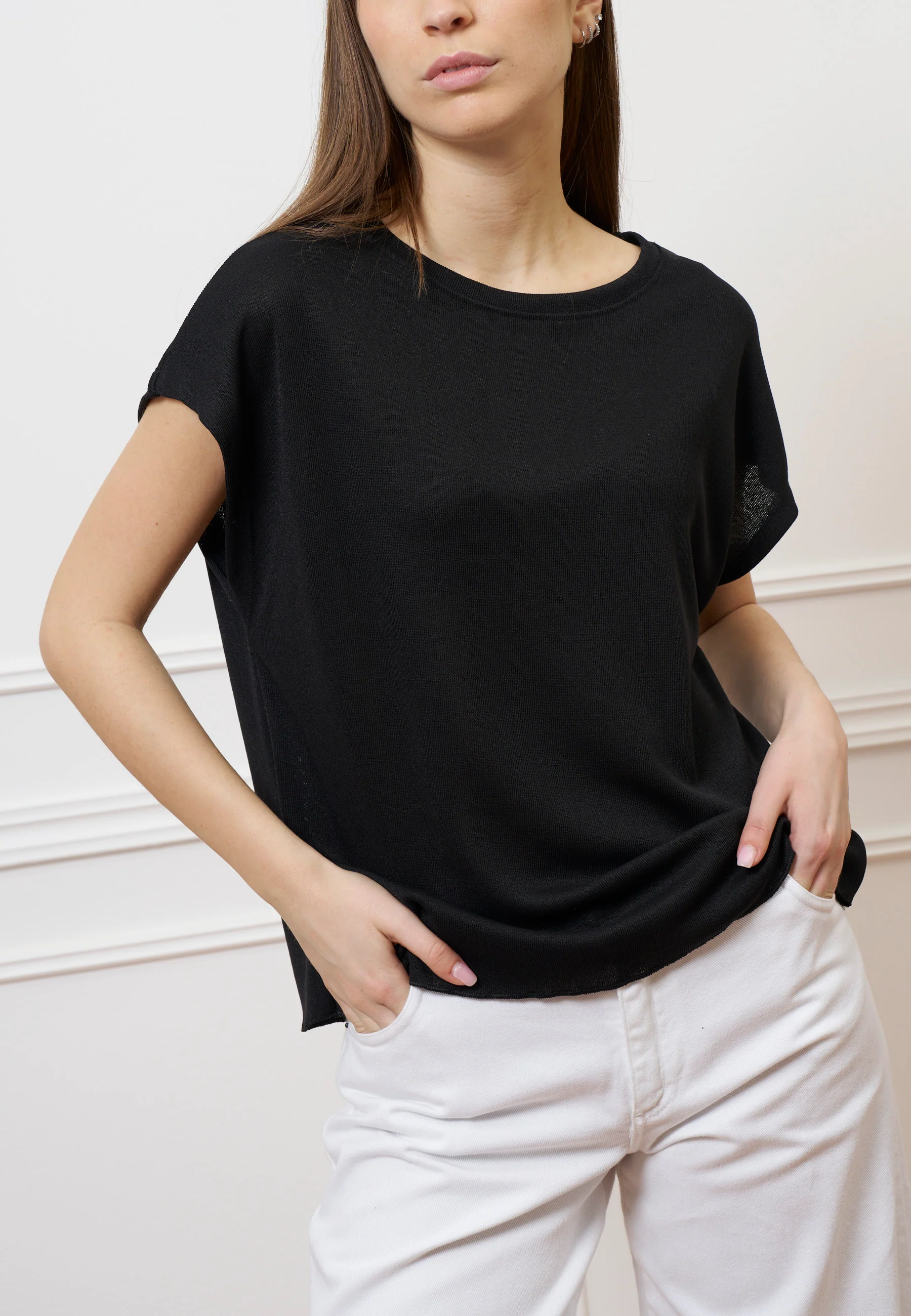 T-shirt over manica kimono - NERO - Image 4