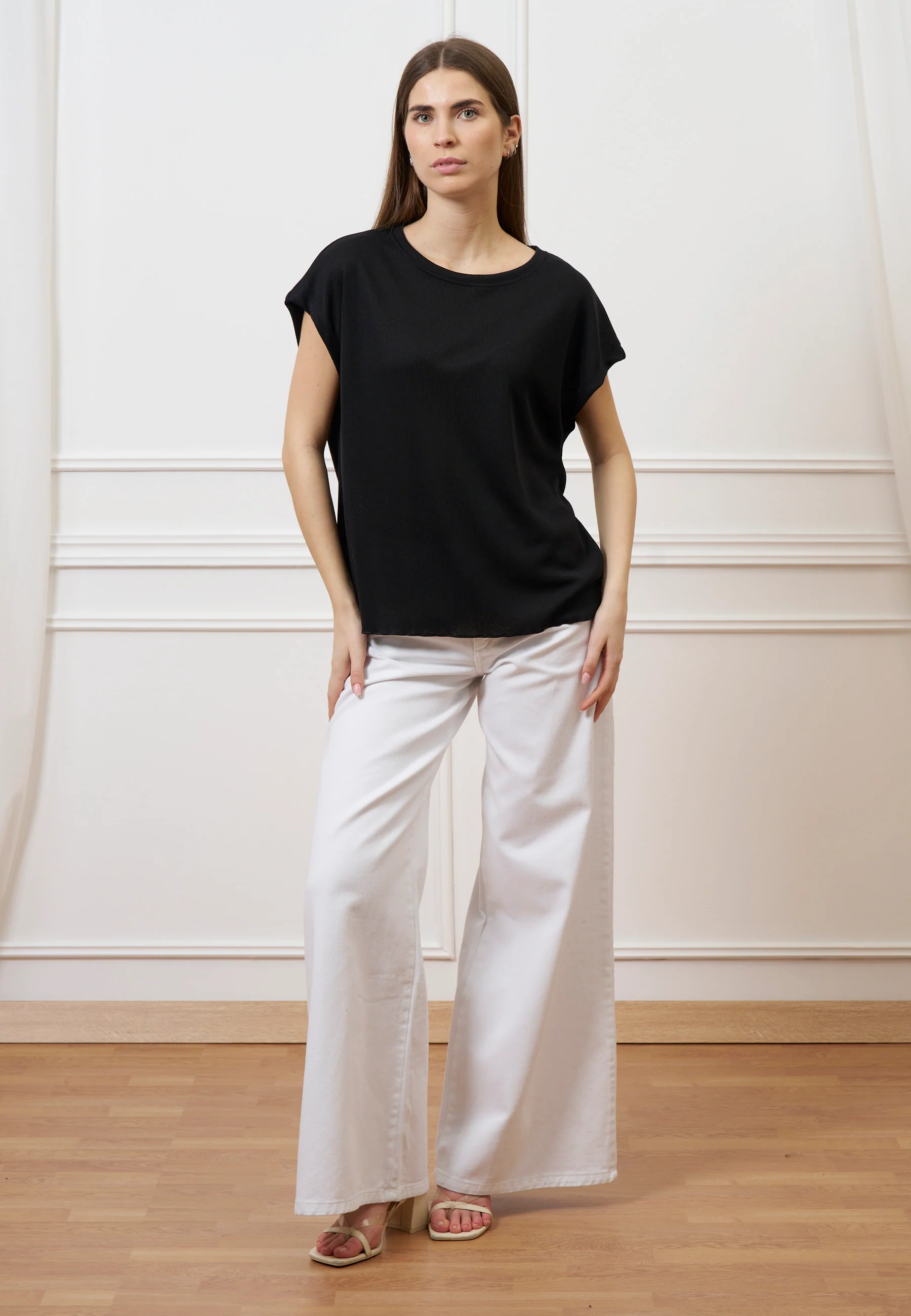 T-shirt over manica kimono - NERO - Image 5