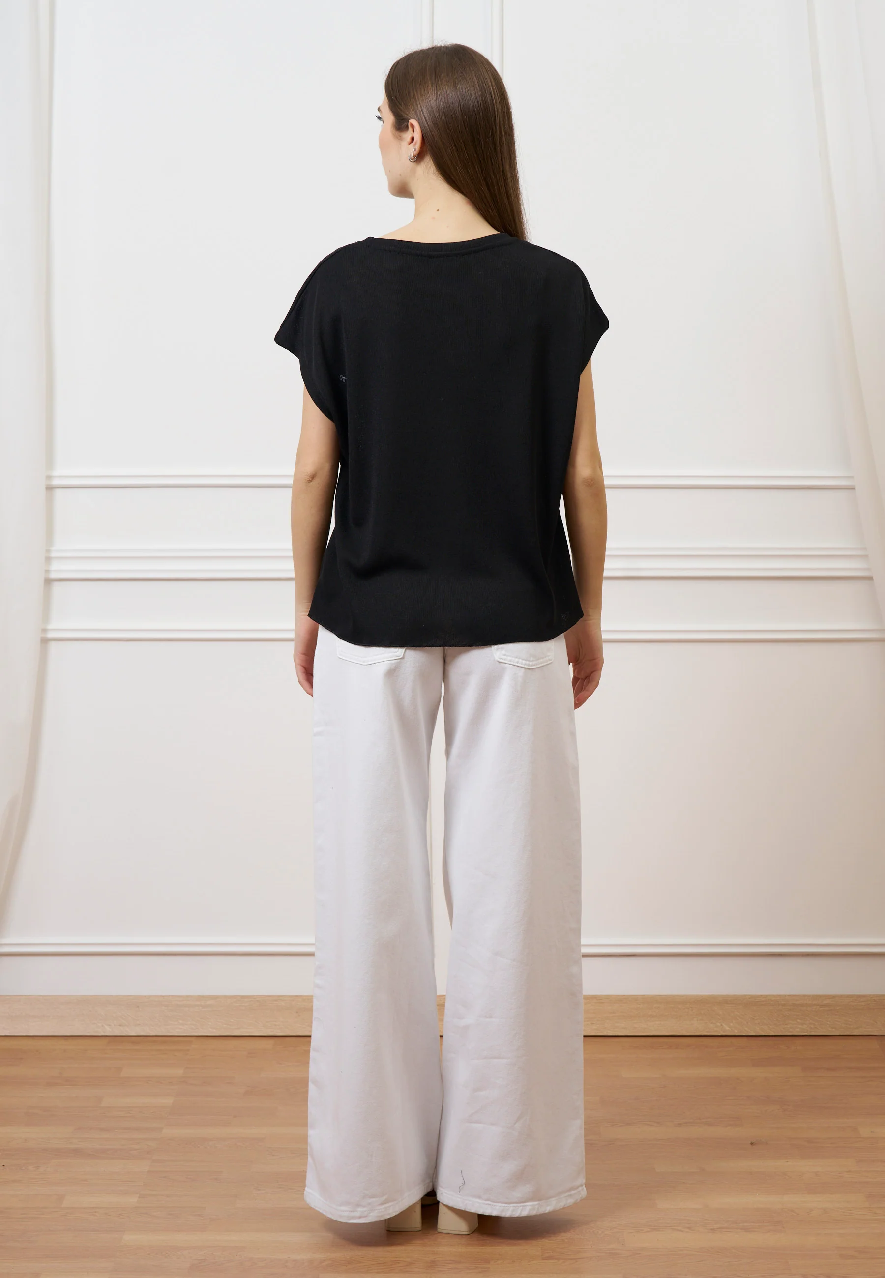 T-shirt over manica kimono - NERO - Image 6