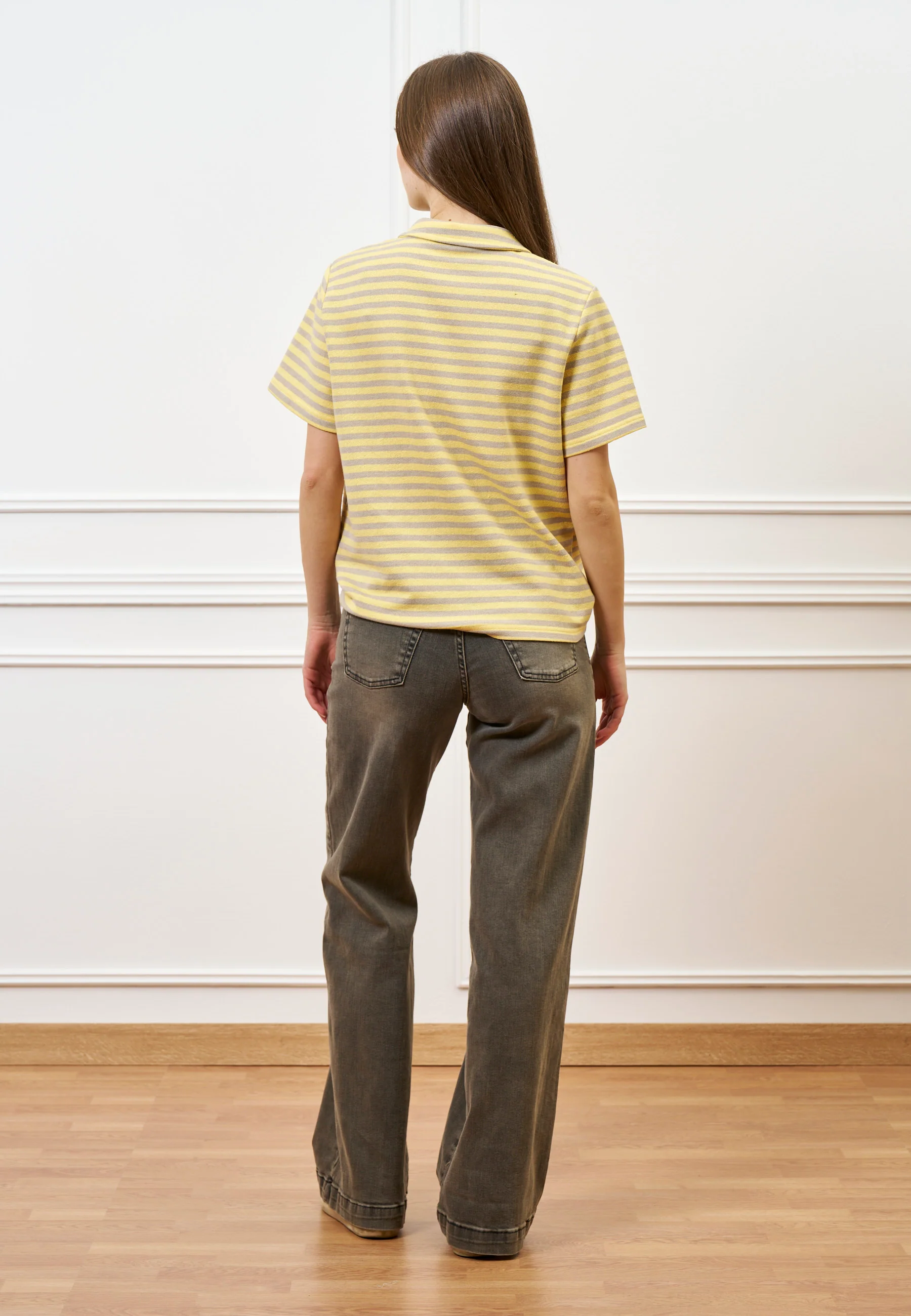 T-shirt polo a righe - GIALLO - Image 5