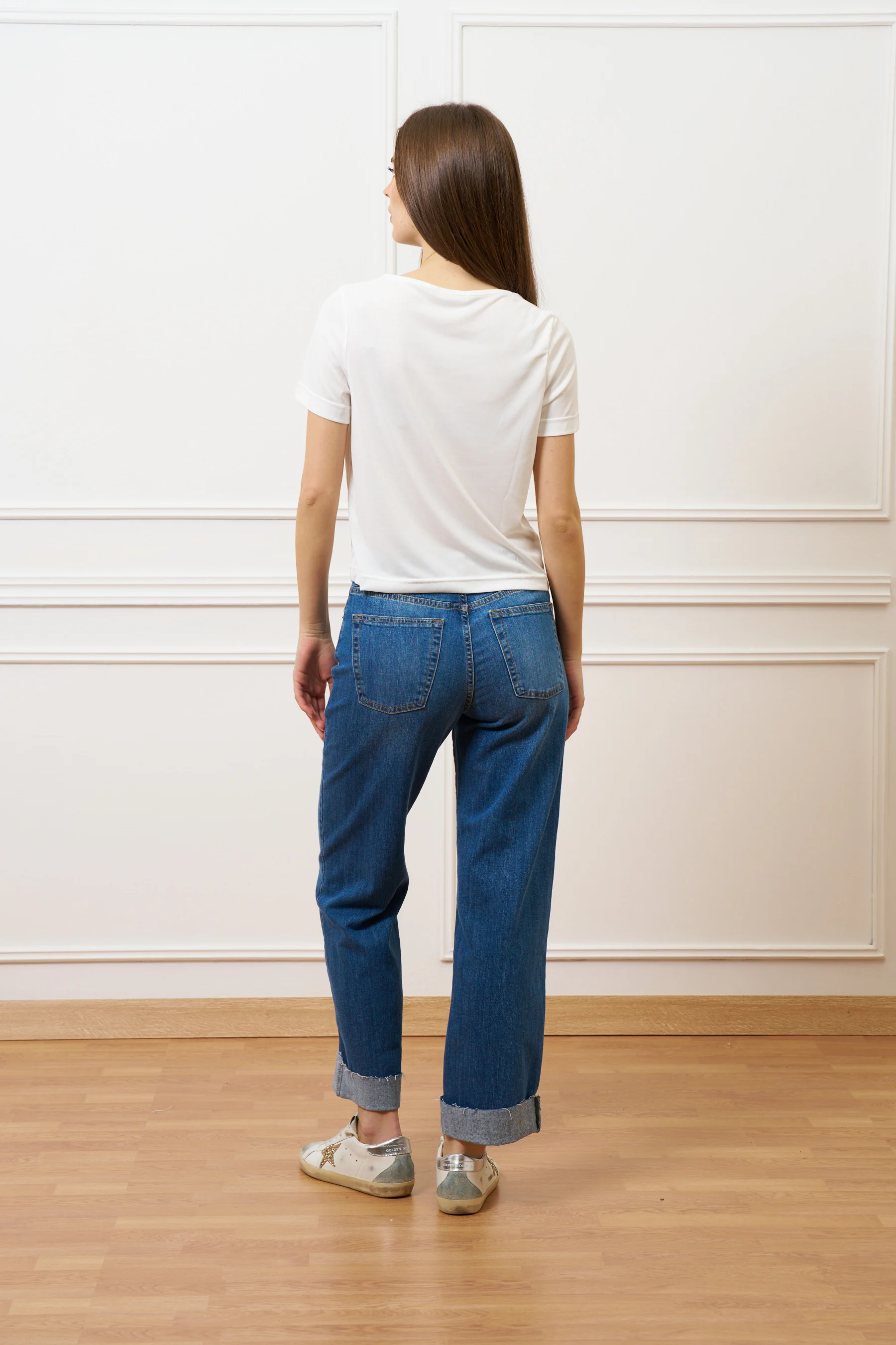 T-shirt scollo ampio in modal - AVORIO - Image 4
