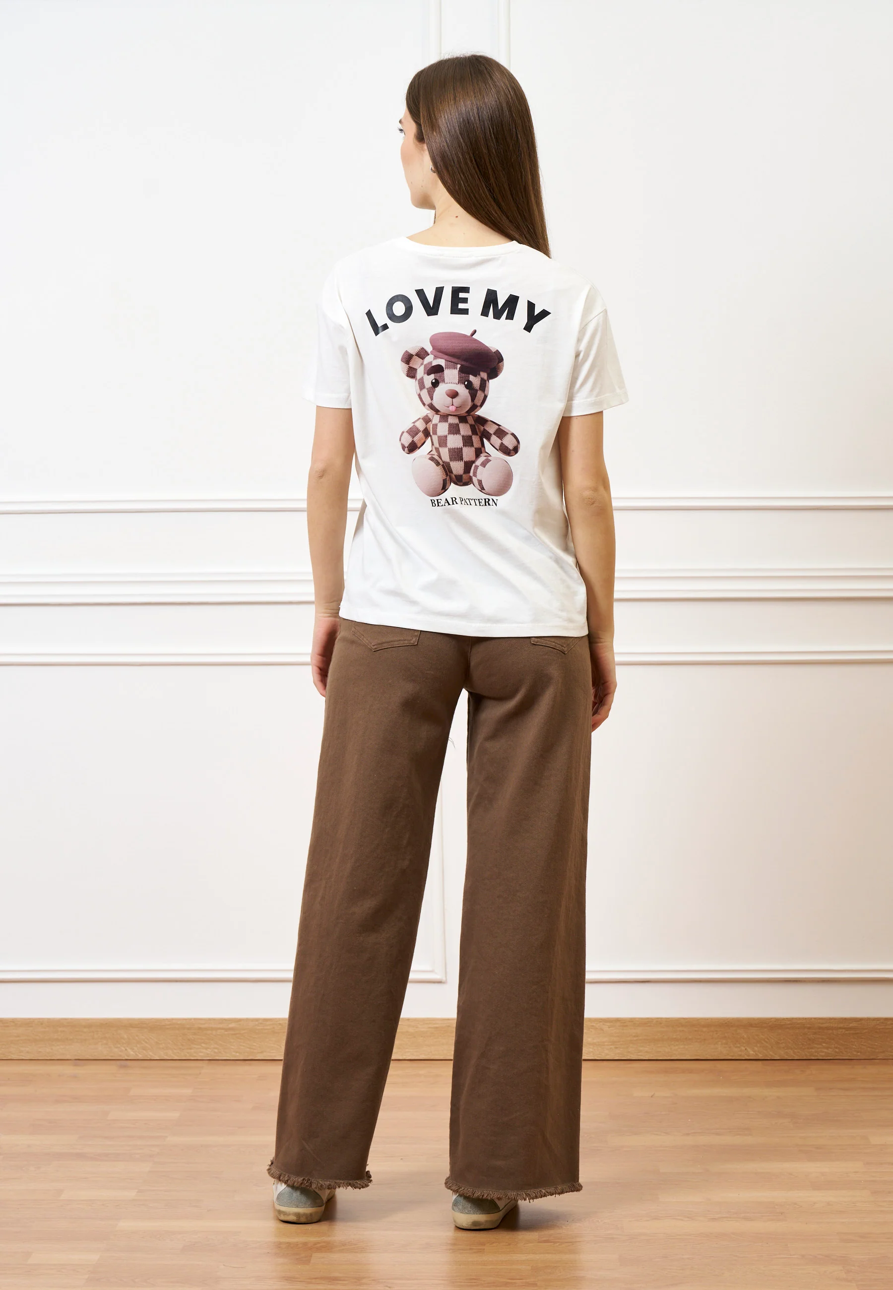 T-shirt stampa orsetto retro - BIANCO - Image 4