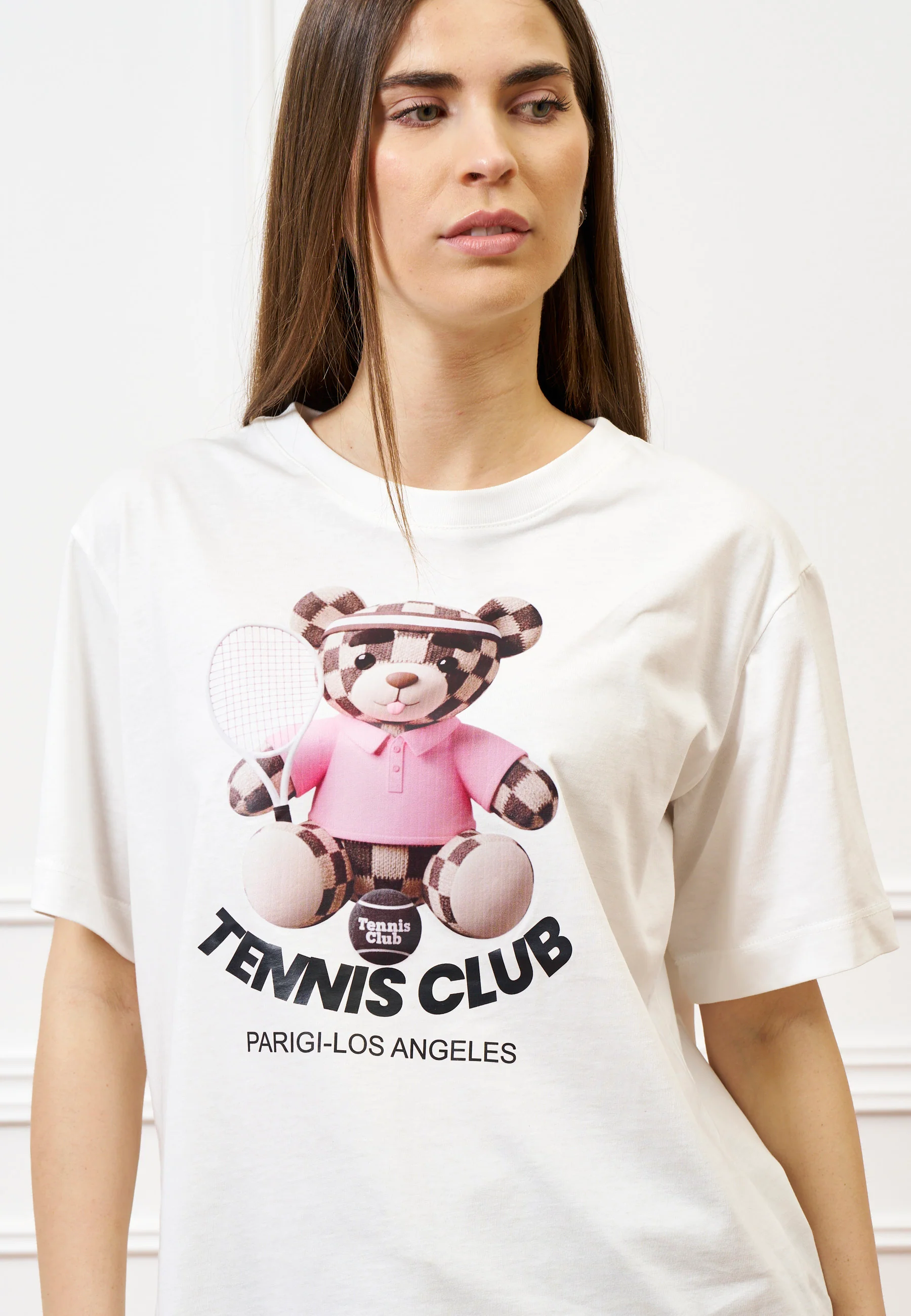 T-shirt stampa orsetto tennis - BIANCO - Image 2