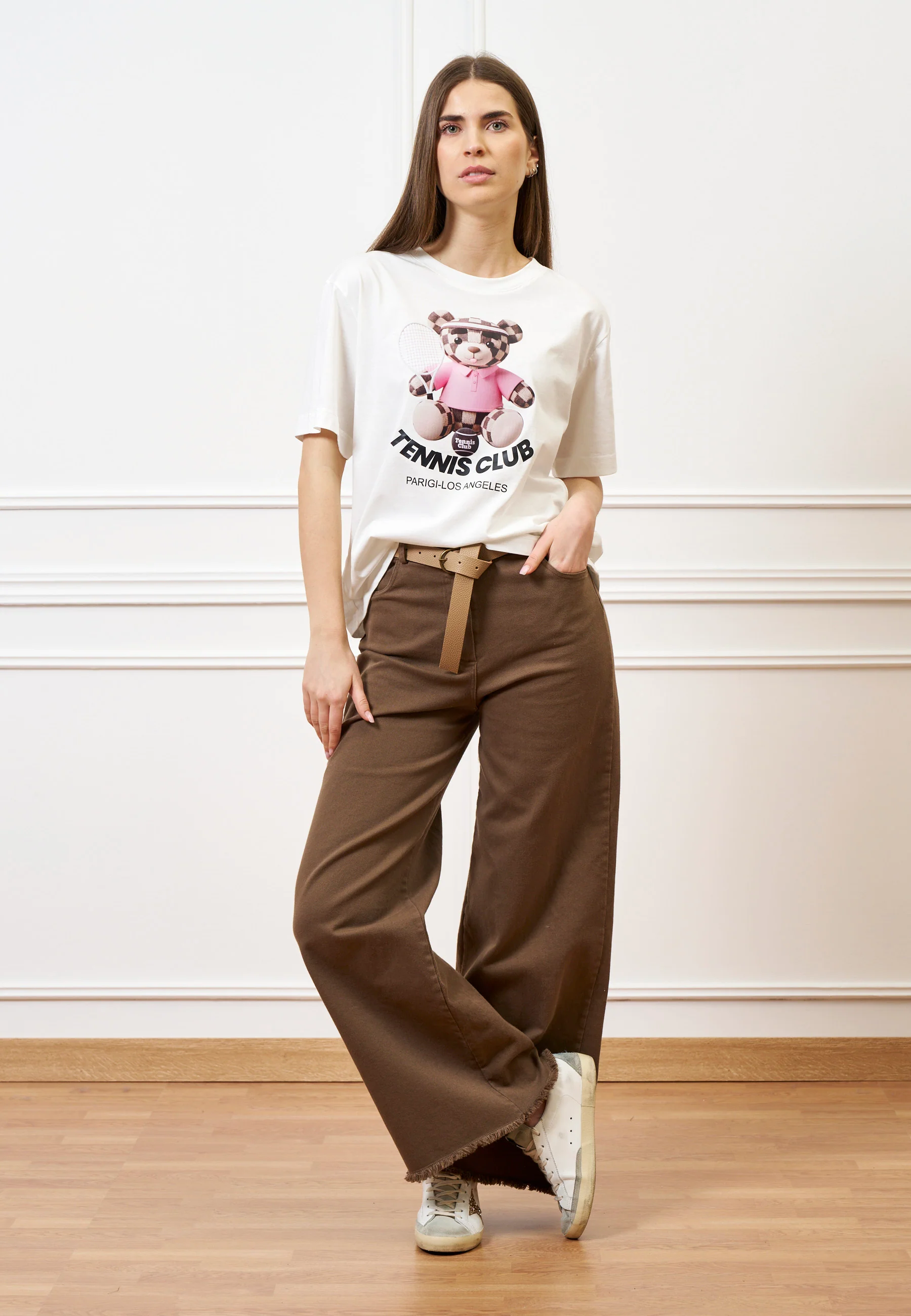 T-shirt stampa orsetto tennis - BIANCO - Image 3