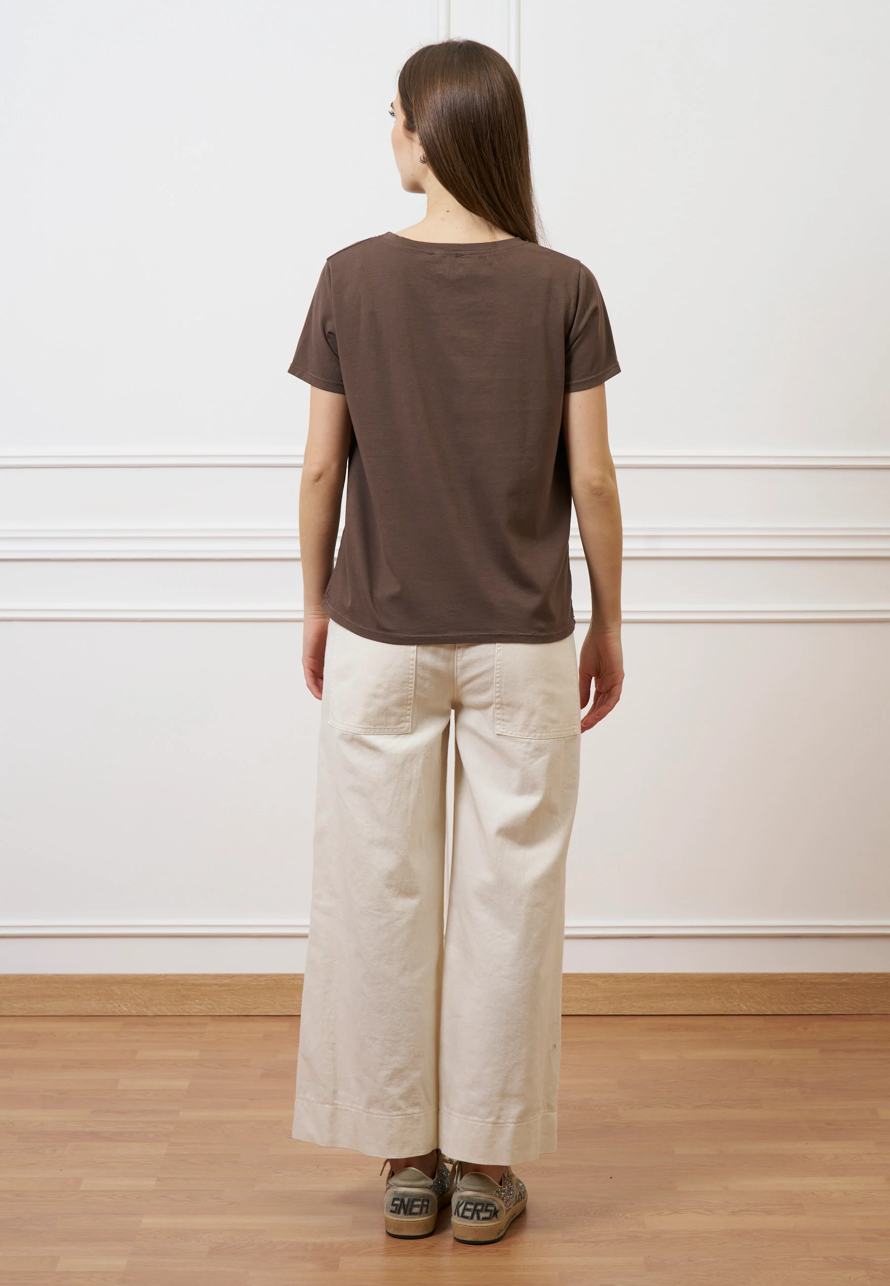 T-shirt taschino con rouches - MARRONE - Image 5