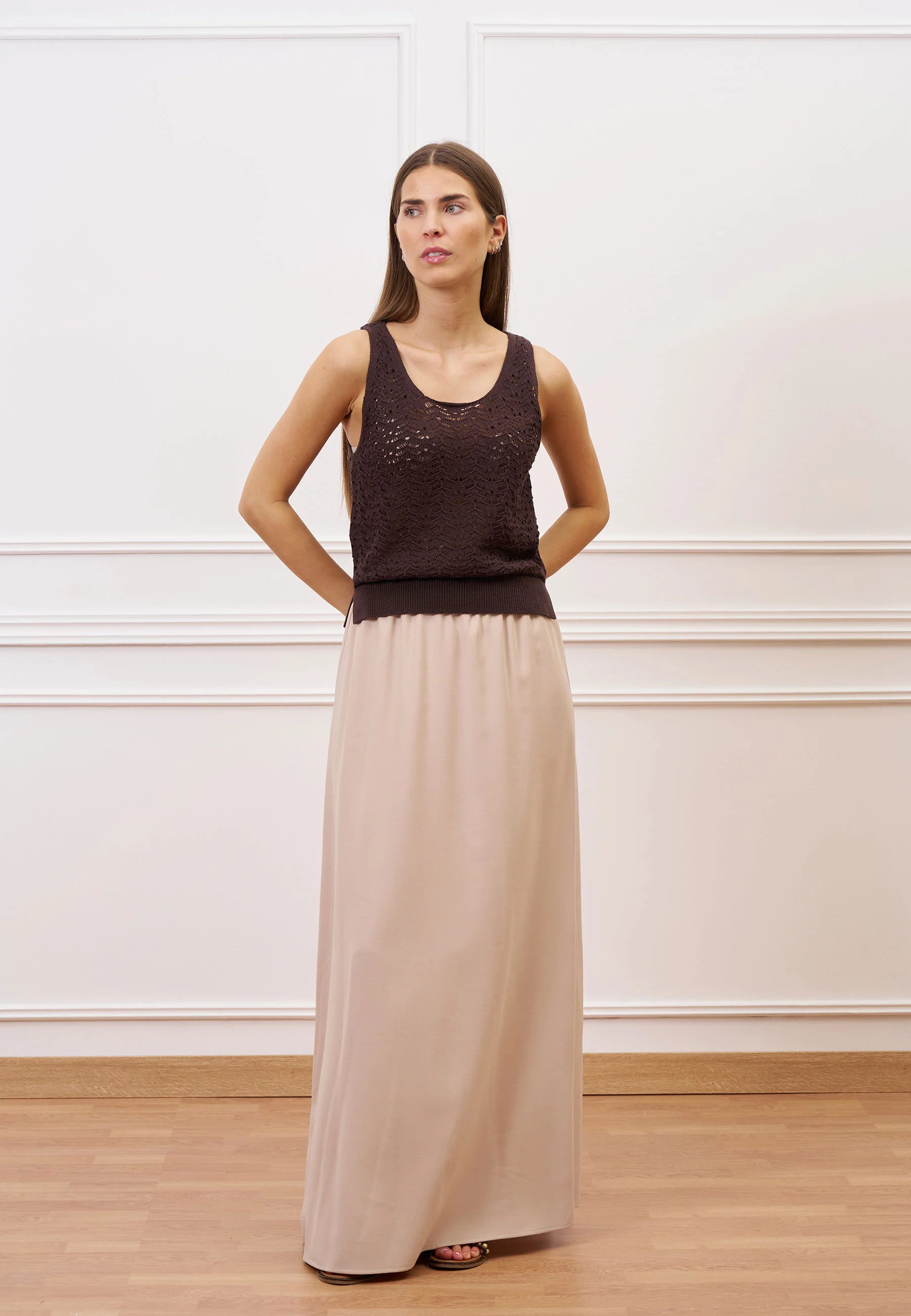 Top in maglia lavorata - MARRONE - Image 4