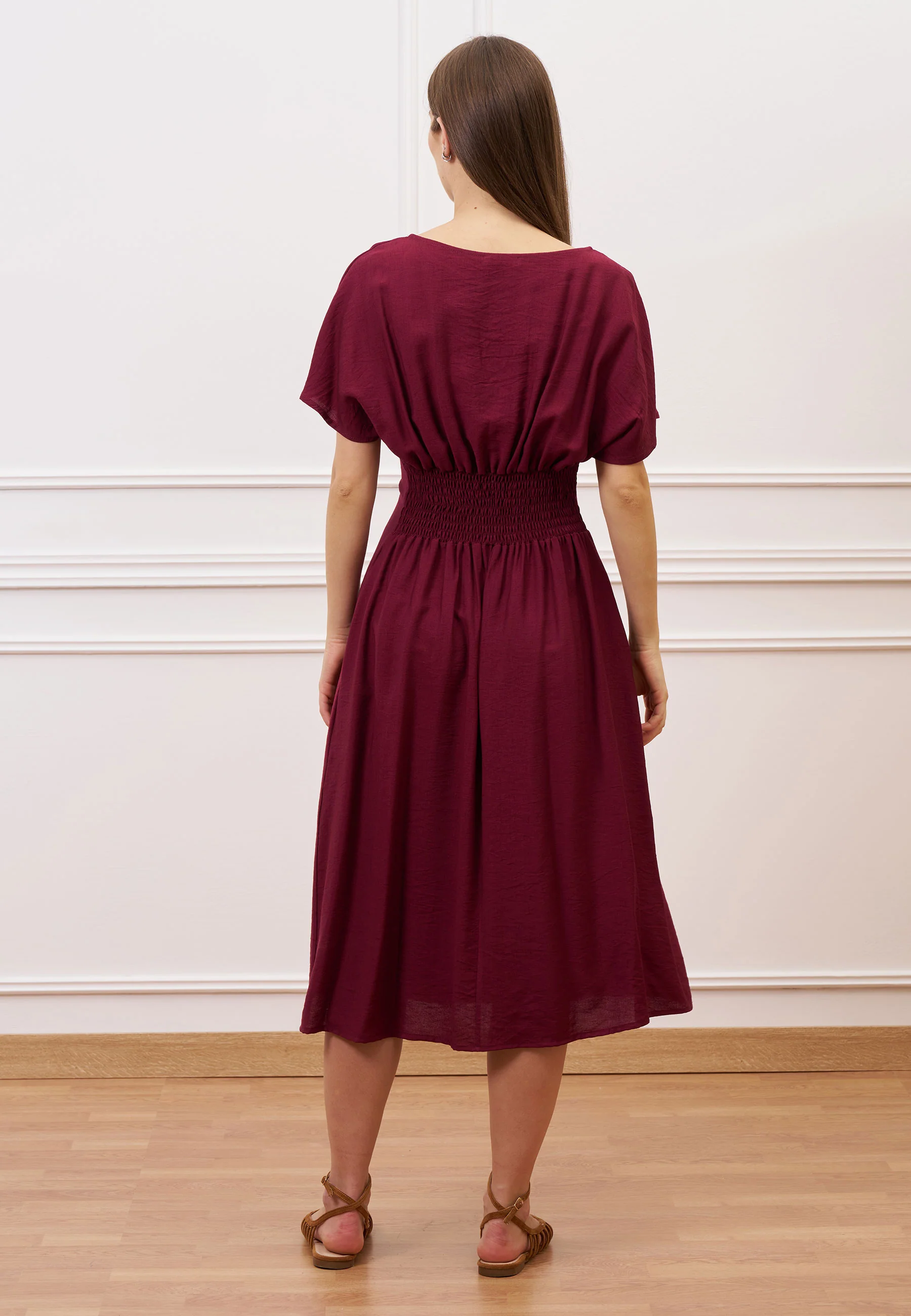 Vestito midi con pinces in vita - INDIA - Image 3